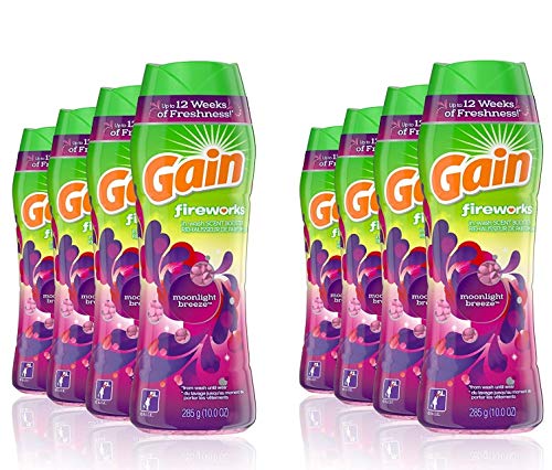 8 Pack Fireworks In-Wash Scent Booster Beads - Moonlight Breeze Fragrance, 10 Ounce (4 Count) | Long-Lasting Laundry Freshener for Clothes & Linens