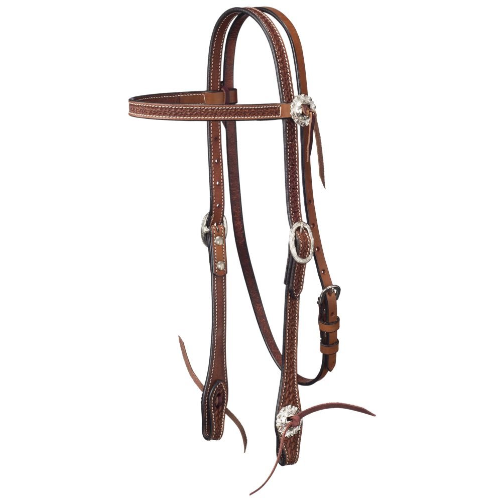 Elegant Silver Royal Basket Tool Browband Headstall for Horses - Perfect for Show Jumping, Dressage & Western Riding Competitions