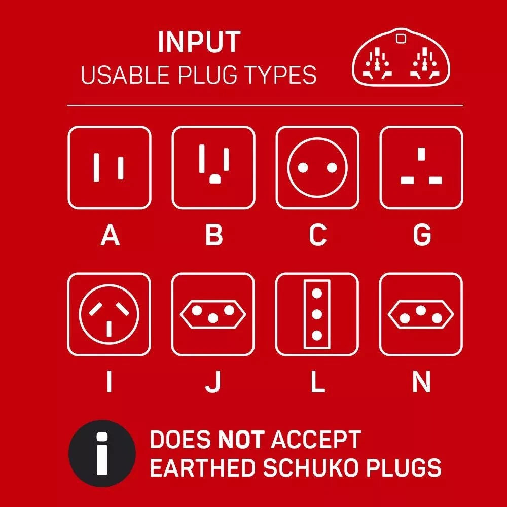 Go Travel World EU Adaptor Duo with USB Ports - Universal Travel Charger for Europe | Perfect for Phones, Laptops & Tablets on Business Trips & Vacations