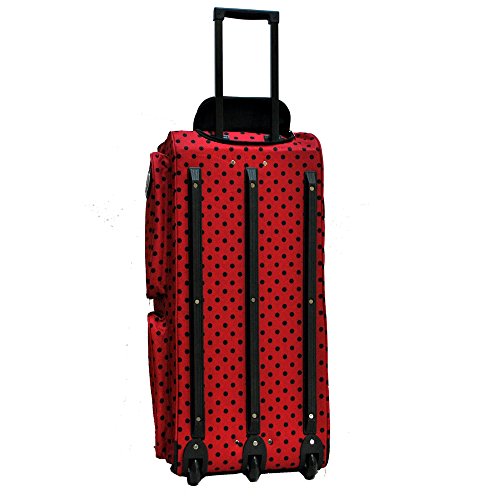 EZ Roll 30 Fashionable Polka Dot Rolling Duffel Bag - 3 Color Options (Red/Black Dots) | Perfect for Travel, Gym & Weekend Getaways