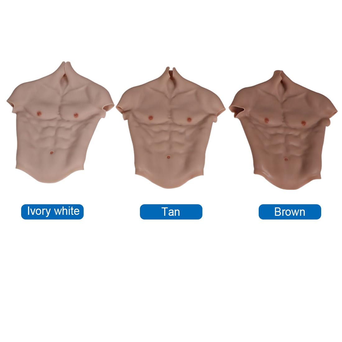 Realistic Silicone Muscle Suit for Men - Fake Abs & Soft Skin Texture - Male Bodybuilding, Drag Shows, Cosplay Costume - Perfect for Halloween, Theater Performances & Costume Parties