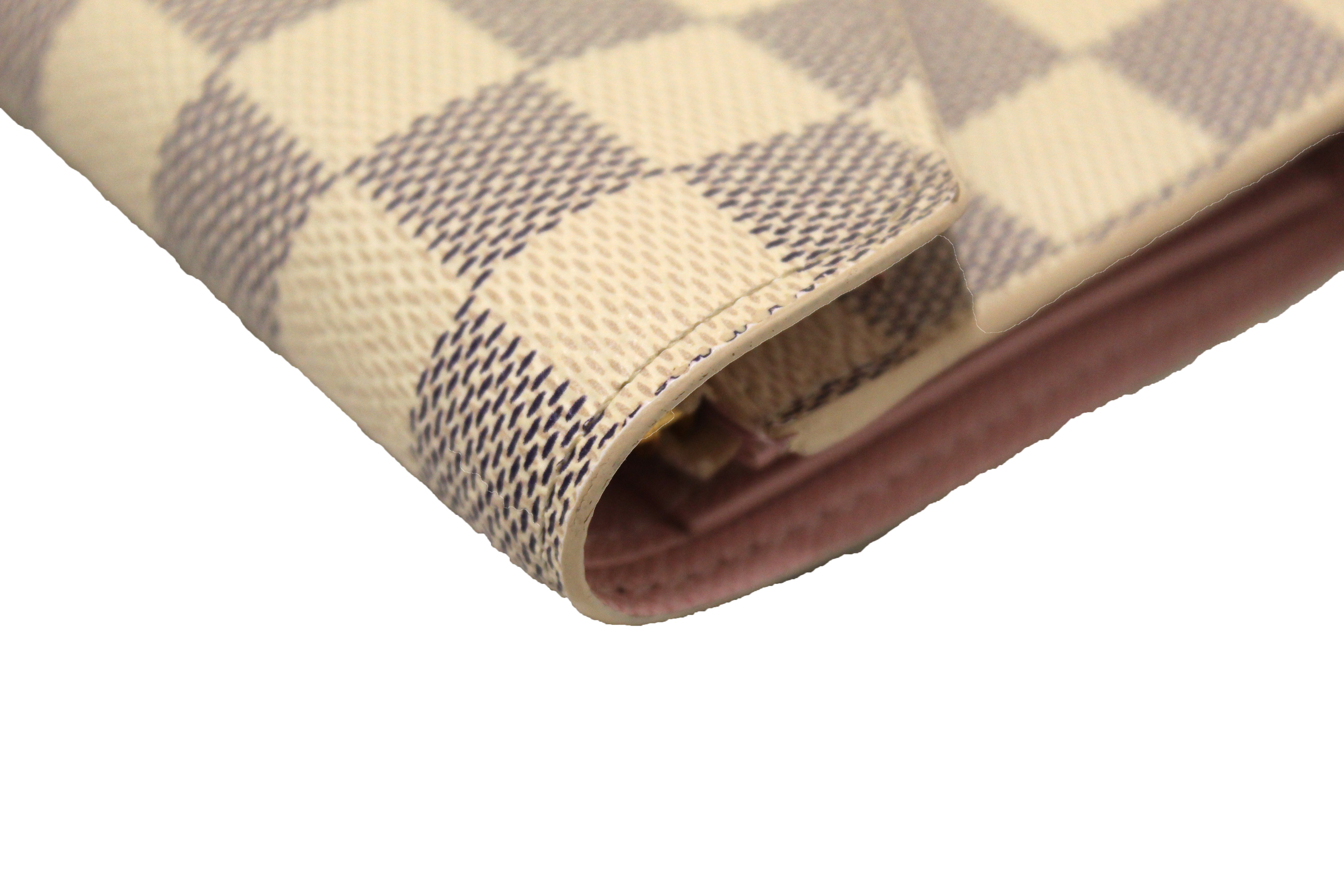 Authentic Louis Vuitton Damier Azur Rose Ballerine Pink Victorine Wallet - Luxury Women's Compact Wallet for Everyday Use, Travel & Special Occasions