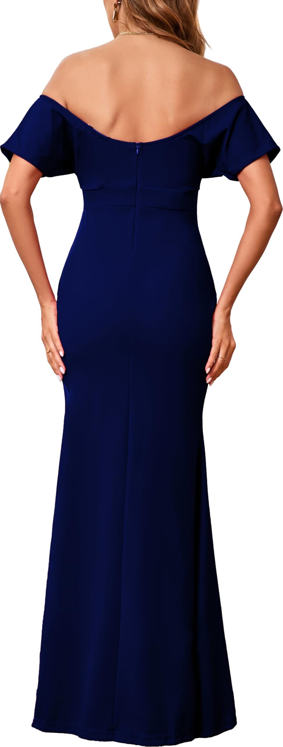 SexyCherry Women's Formal Cocktail Dress - Off Shoulder Floor Length Evening Gown with Zipper for Parties, Prom, Weddings & Special Occasions