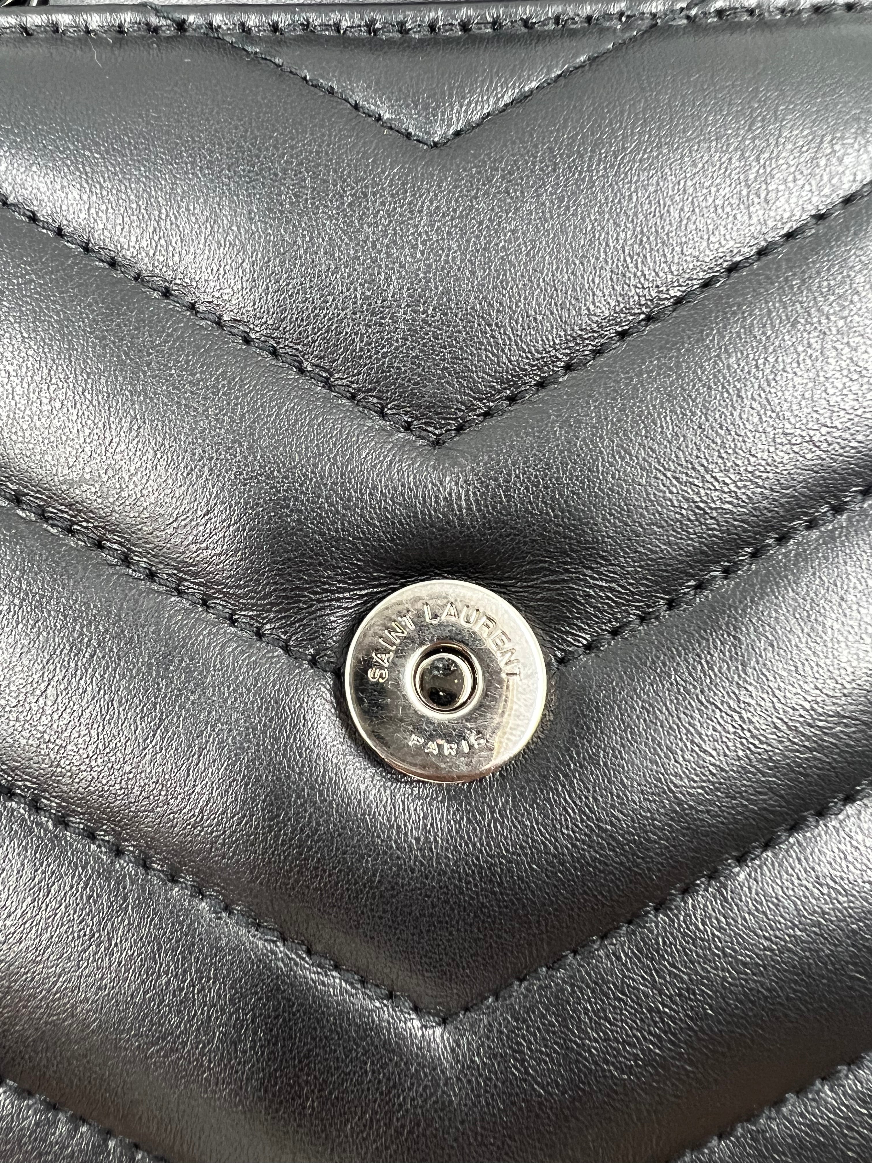 Saint Laurent YSL Black Small Loulou Chain Shoulder Bag - Luxury Crossbody Purse for Women, Perfect for Date Night & Evening Events