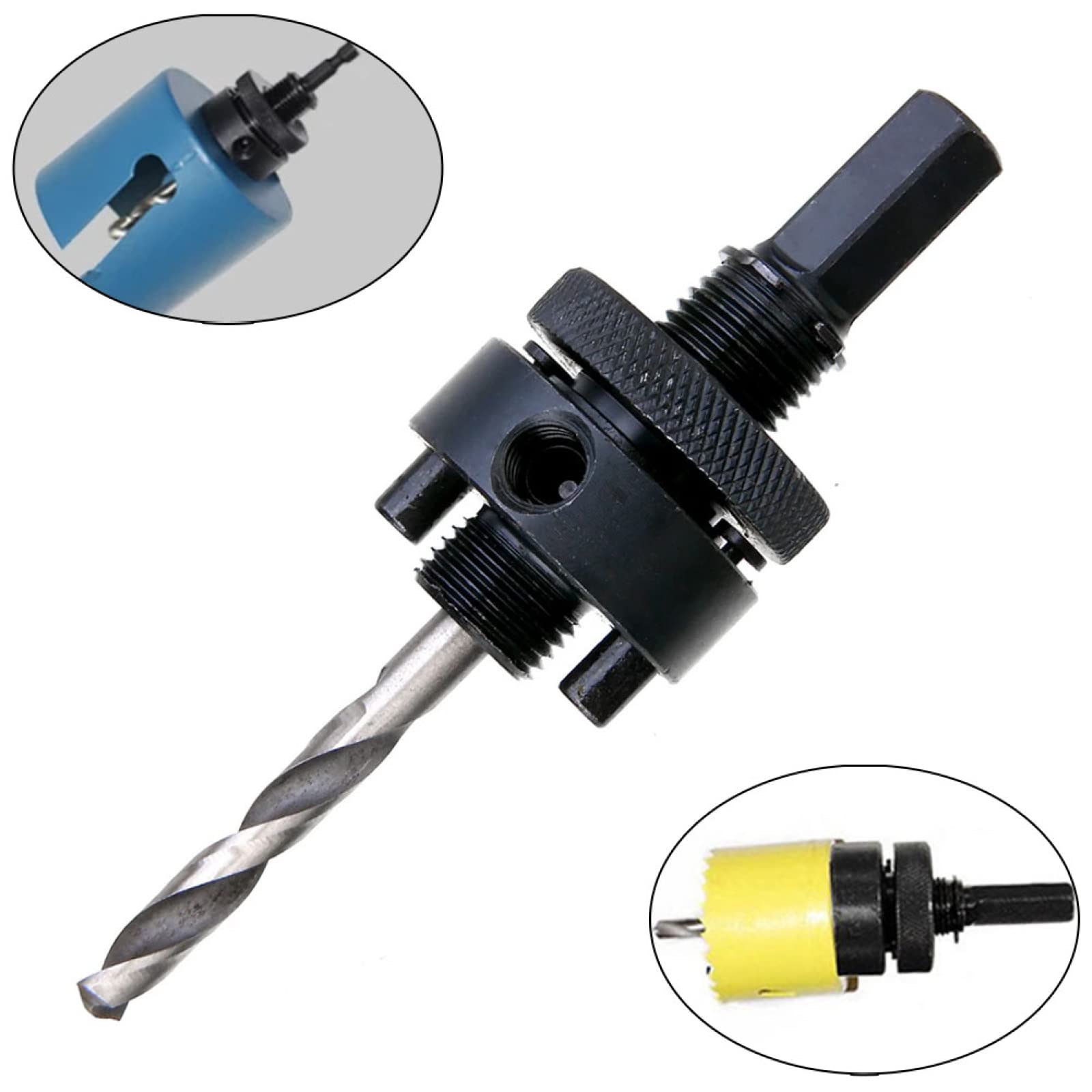 1PCS Hole Saw Arbor with Drill Bit for 32mm-210mm Hole Saws - Woodworking & Metal Drilling Power Tool Accessory for DIY Projects & Professional Use