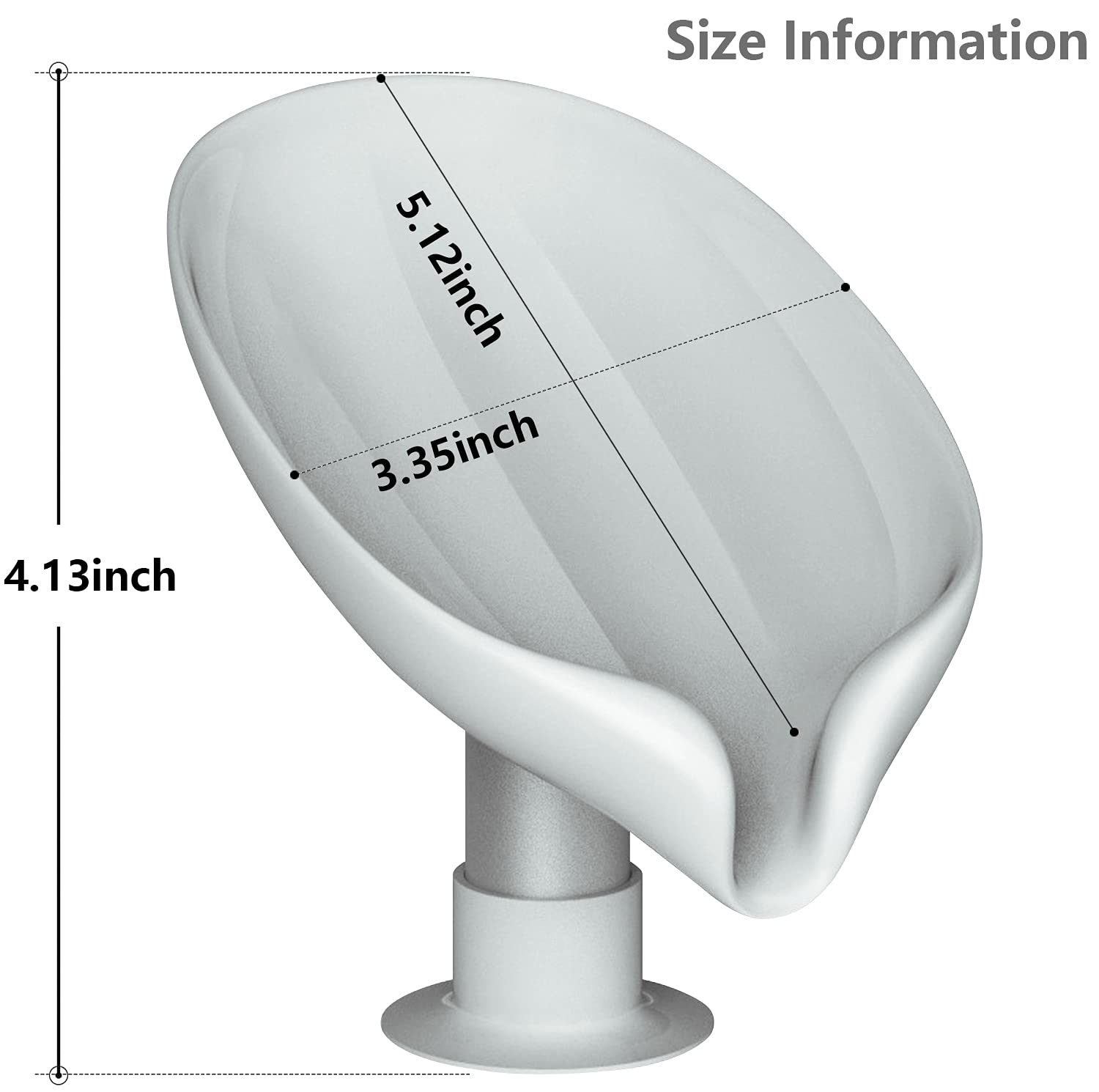 Self-Draining Soap Holder with Suction Cup - Shower & Kitchen Soap Dish, Sponge Holder for Bathroom - Grey | Perfect for Showers, Sinks & Countertops