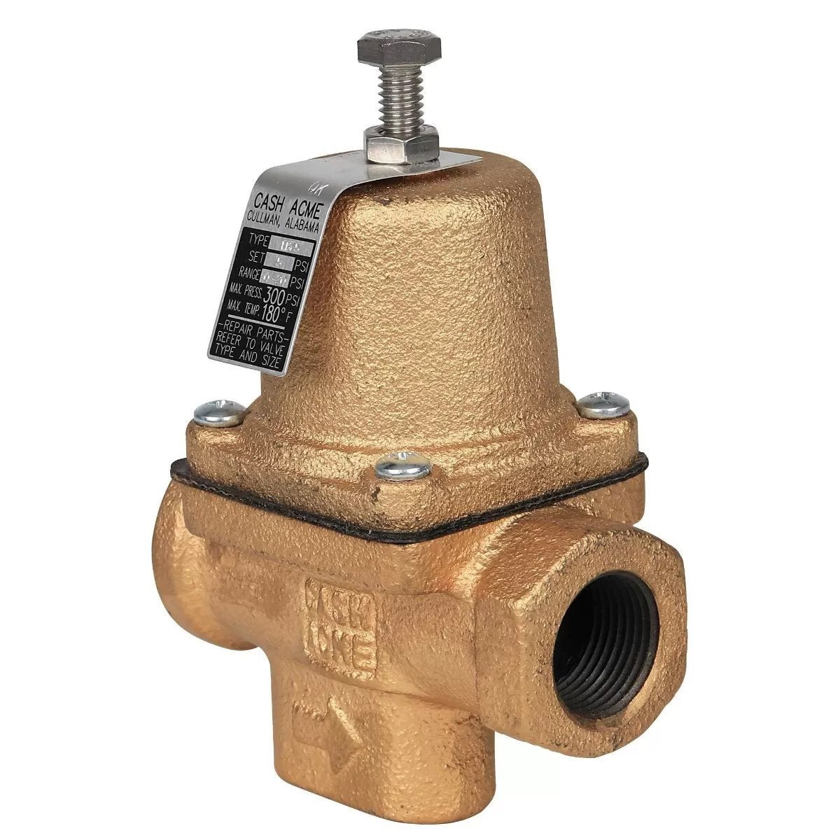 EB75 3/4 Inch Pressure Regulating Valve - Brass Water Pressure Reducer for Home Plumbing, Irrigation Systems & RV Use