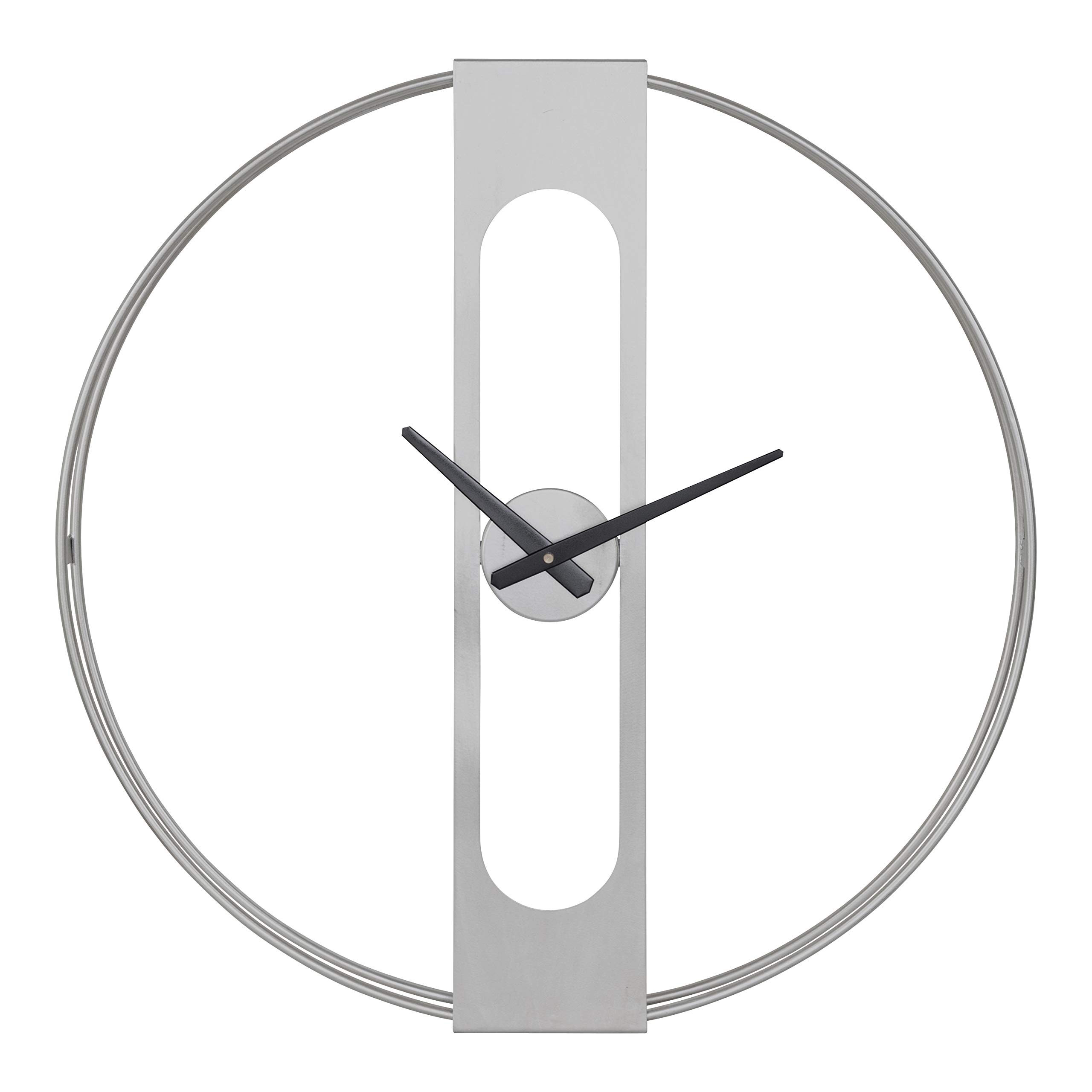 Kate and Laurel Urgo Modern Wall Clock - 22 Inch Silver Wall Mounted Home Decor with Silent Sweep Movement | Perfect for Living Room, Bedroom, Office & Kitchen Decor