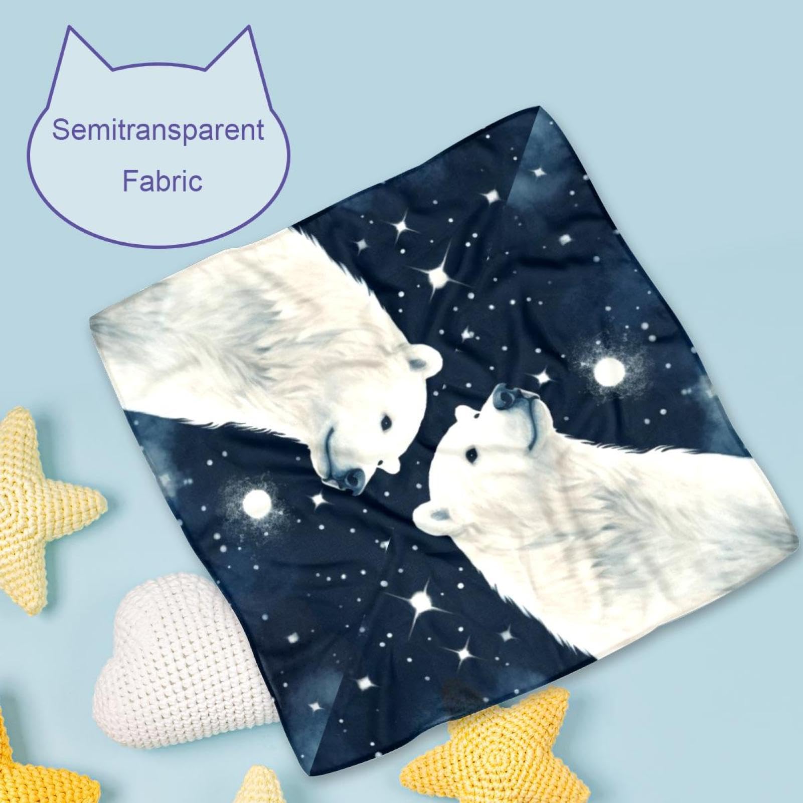 Dog Bandanas for Small Medium Large Pets - 2-Piece Polar Bear & Starry Sky Design Pet Scarves | Soft Fabric Dog & Cat Accessories for Daily Walks, Pet Parties & Photo Shoots