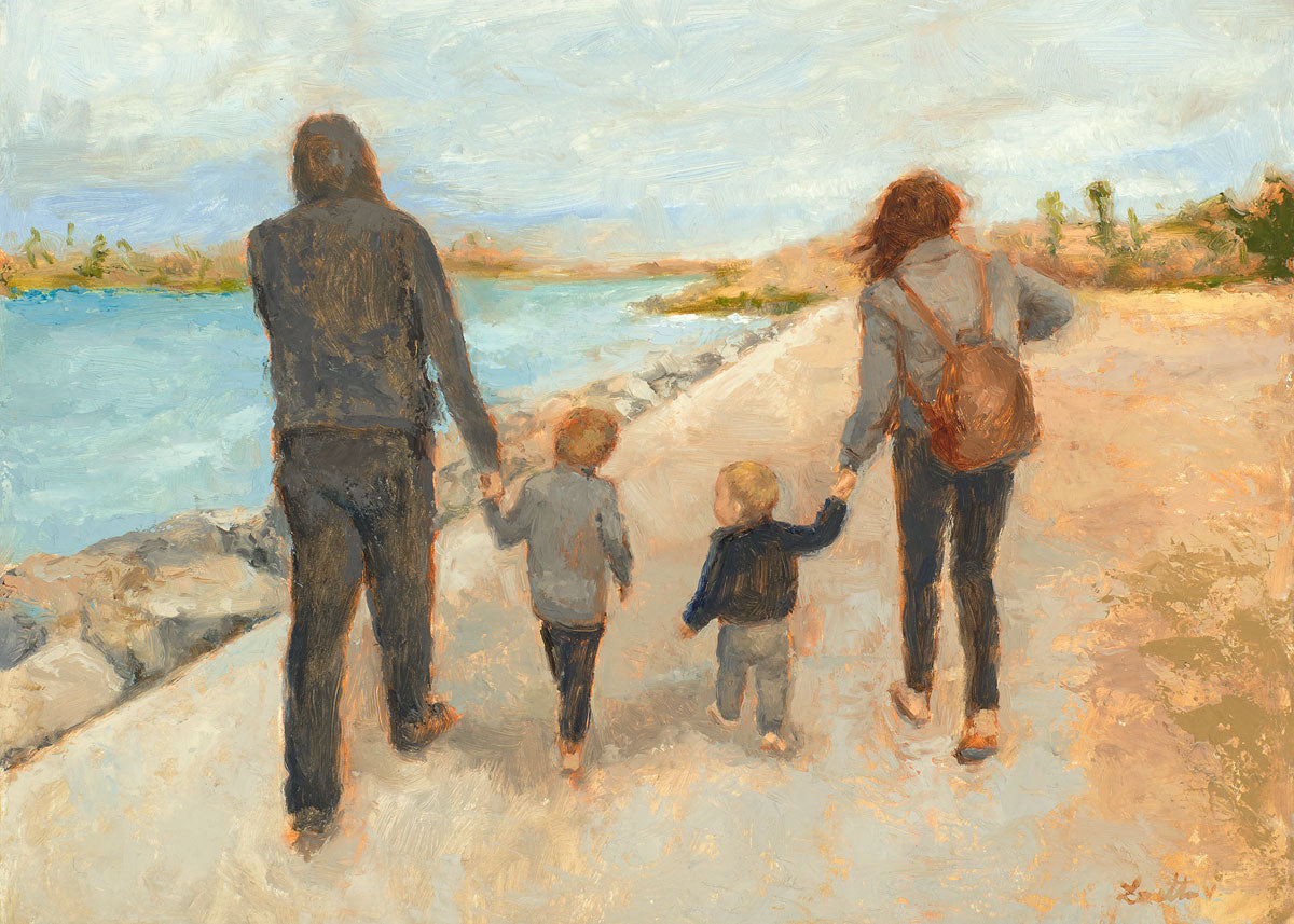 Family Walk On The Beach - Comfortable & Stylish Beach Sandals for Women, Men and Kids | Perfect for Summer Vacations, Seaside Strolls and Outdoor Adventures