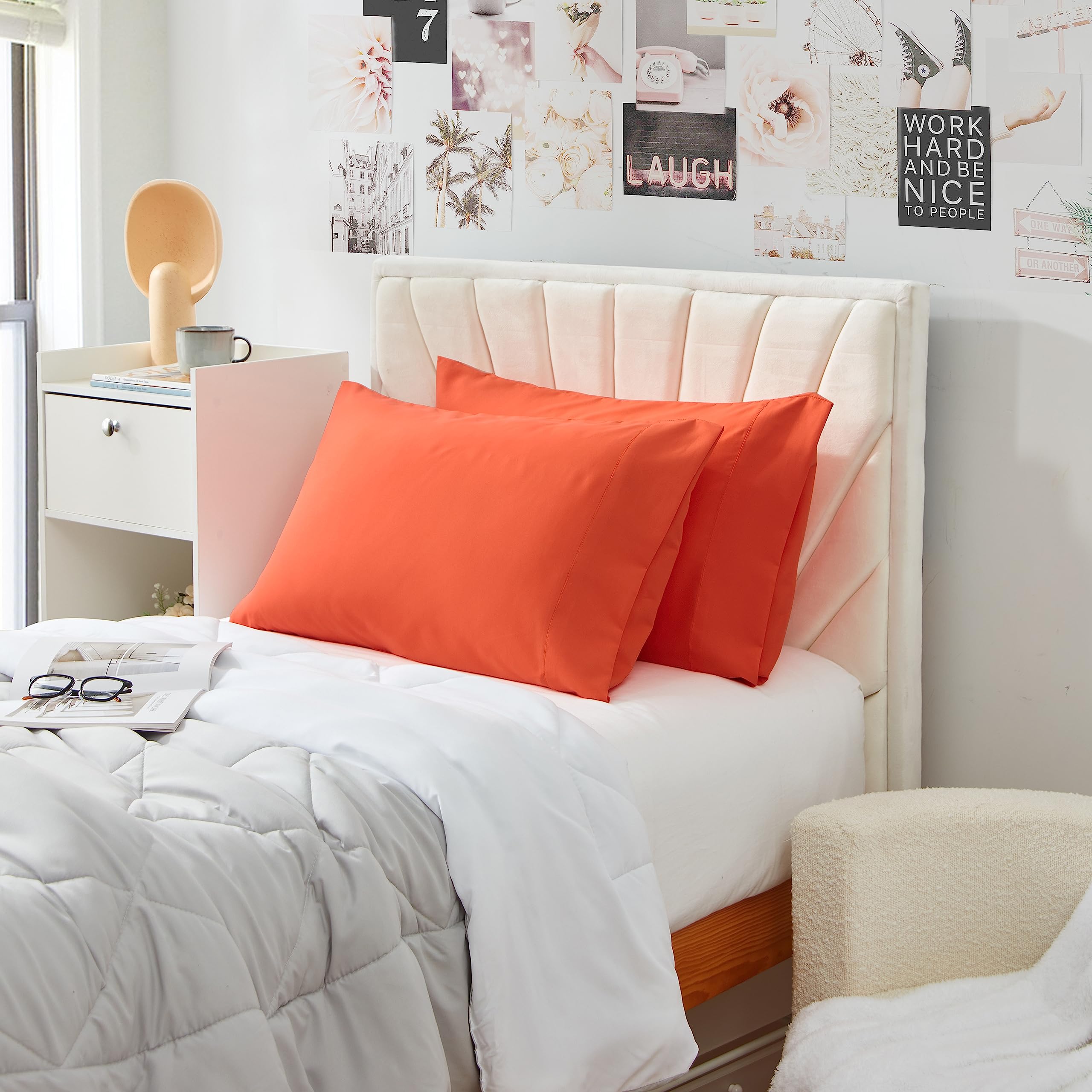 Supersoft Pillowcases (2-Pack) - Breathable & Hypoallergenic Orange Pillow Covers for Bedroom, Hotel, or Travel - Premium Cotton Pillow Cases for Side, Back & Stomach Sleepers