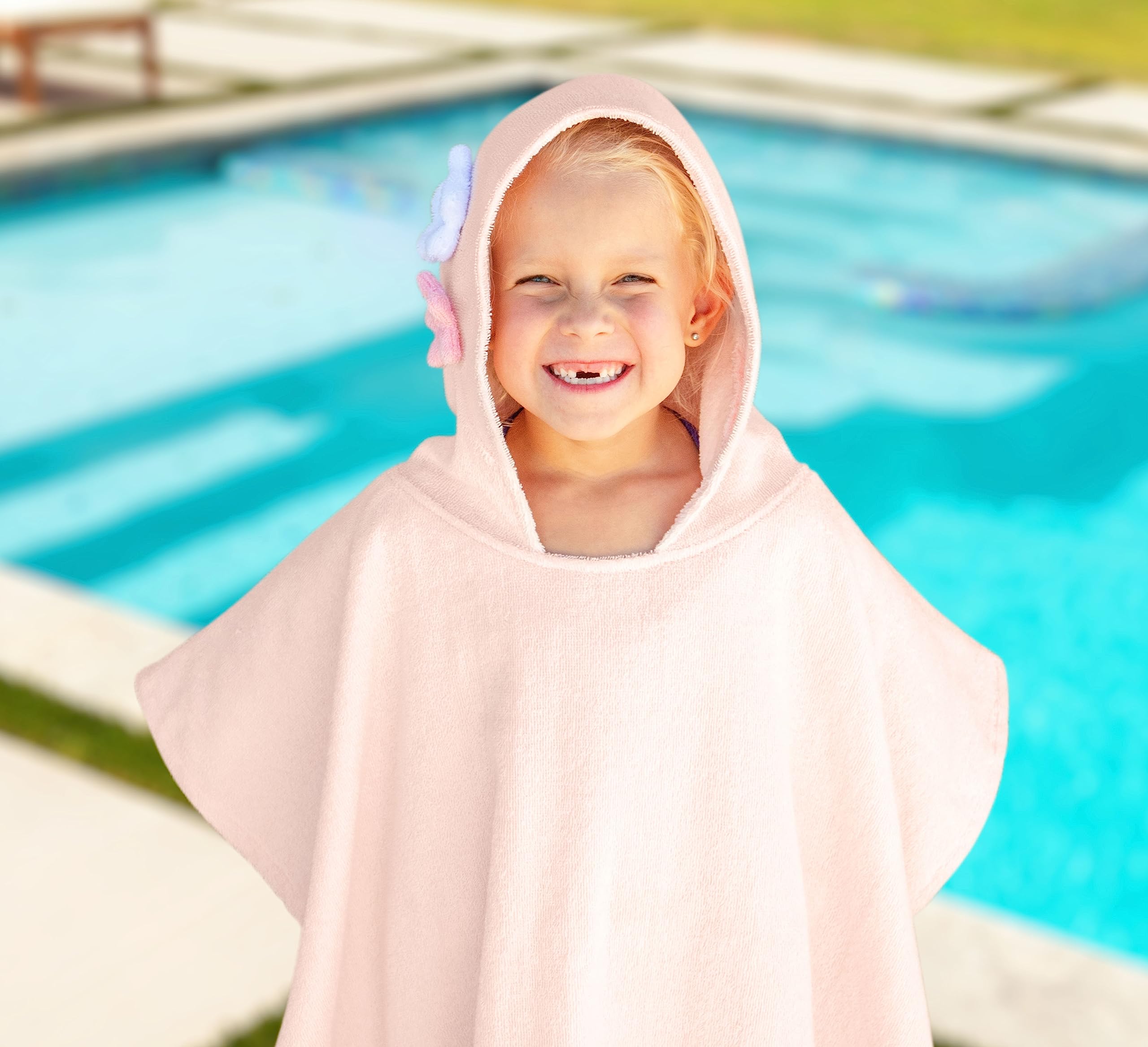 Stephen Joseph 100% Cotton Hooded Towel for Toddlers 2-6 Years - Soft Absorbent Beach & Bath Poncho for Boys & Girls - Shark Design 36
