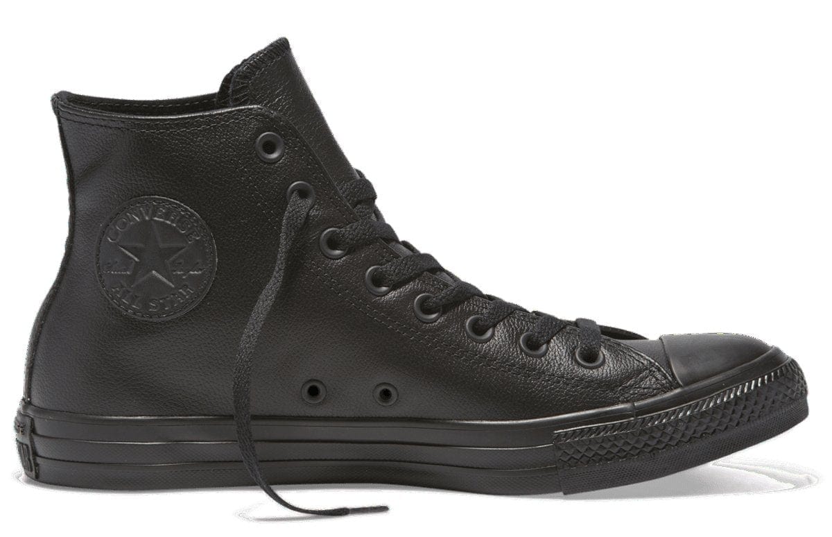 Converse Women's Chuck Taylor All Star High Top Triple Black Leather Sneakers - Stylish & Comfortable for Casual Wear, Street Fashion & Everyday Outfits