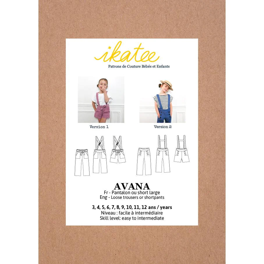 Avana Pants & Shorts Sewing Pattern for Kids 3-12 Years | DIY Children's Clothing | Perfect for Playtime & Casual Wear
