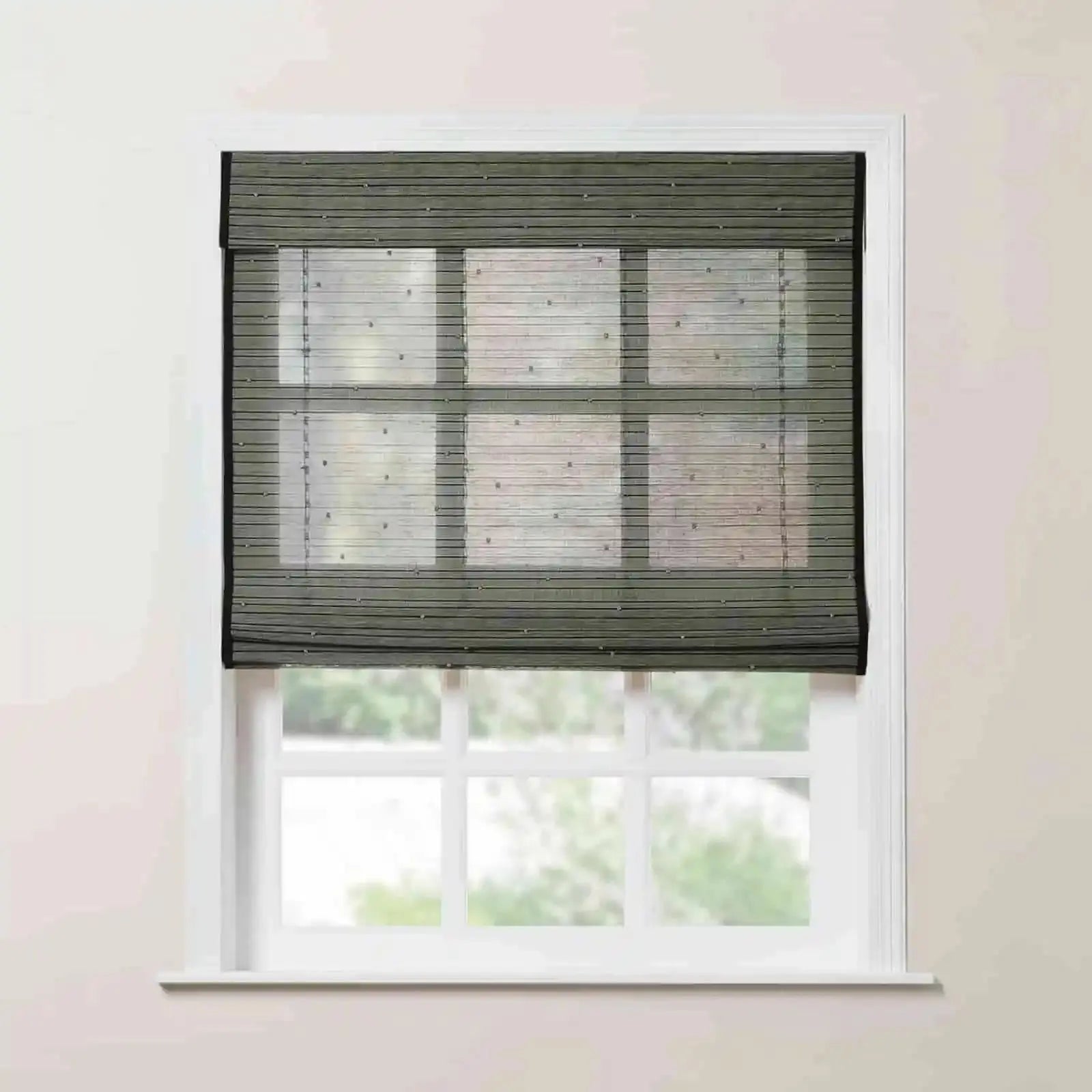 Rae Natural Ramie Bamboo Woven Shades - Series P | Eco-Friendly Window Coverings for Living Room, Bedroom & Patio | Light Filtering & UV Protection