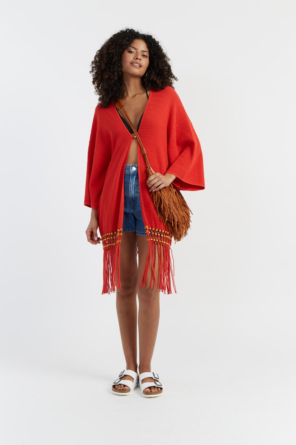 Stylish Terracotta Laura Whitmore Beaded Kaftan Dress - Boho Chic Summer Beach Cover Up & Resort Wear