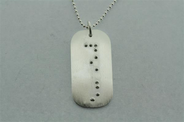 Braille Dog Tag Pendant with 55cm Ball Chain - Personalized Peace Message for Pets - Perfect for Identification, Gifts, and Pet Safety Accessories