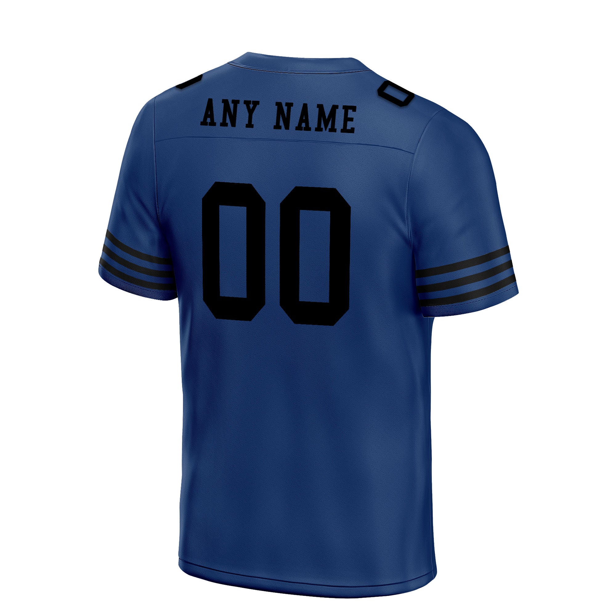 Custom Dark Blue & Black Striped Sleeves Personalized Authentic Football Jersey FBJ02 D06034 - Perfect for Game Day, Team Sports & Fan Apparel Gifts