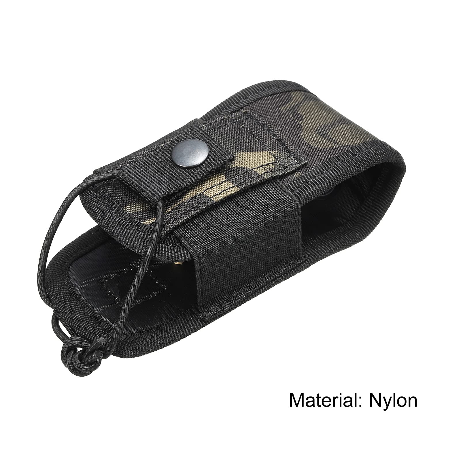 Walkie Talkie Radio Holder Case - Adjustable Nylon Carry Bag with Black Camouflage Design for Two-Way Radios | Protective Storage for Outdoor, Hiking, Camping & Emergency Communication
