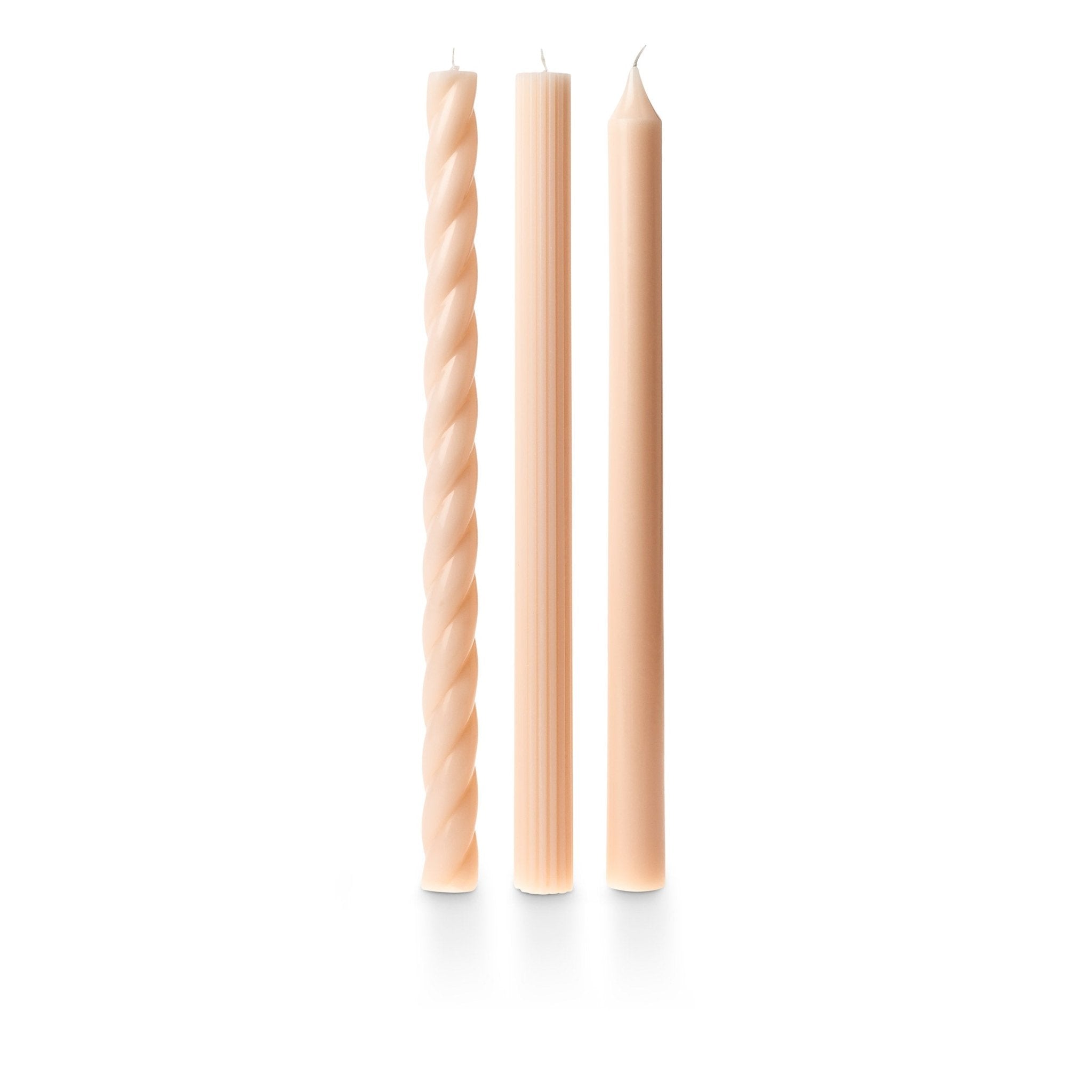 Premium Pale Pink Taper Candles - Set of 3 | Elegant Dinner Party & Romantic Home Decor