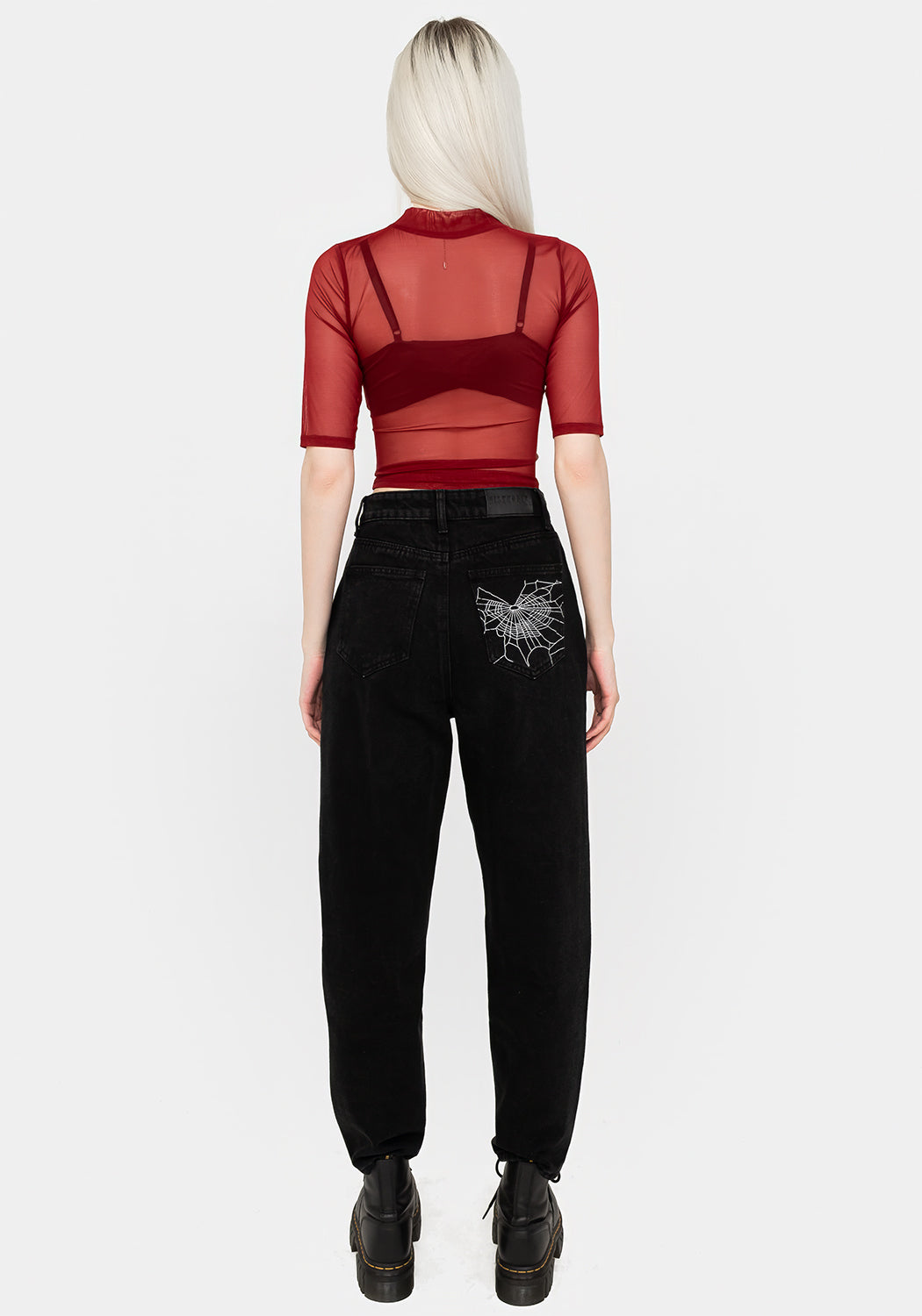 Jinx Mesh Short Sleeve Top for Women - Breathable Red Casual Shirt - Perfect for Gaming, Concerts & Summer Outfits