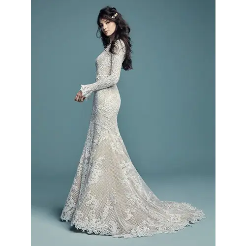 Hailey Lynette by Maggie Sottero Wedding Dress - Sample Sale | Elegant Lace Bridal Gown for Beach, Church & Formal Weddings