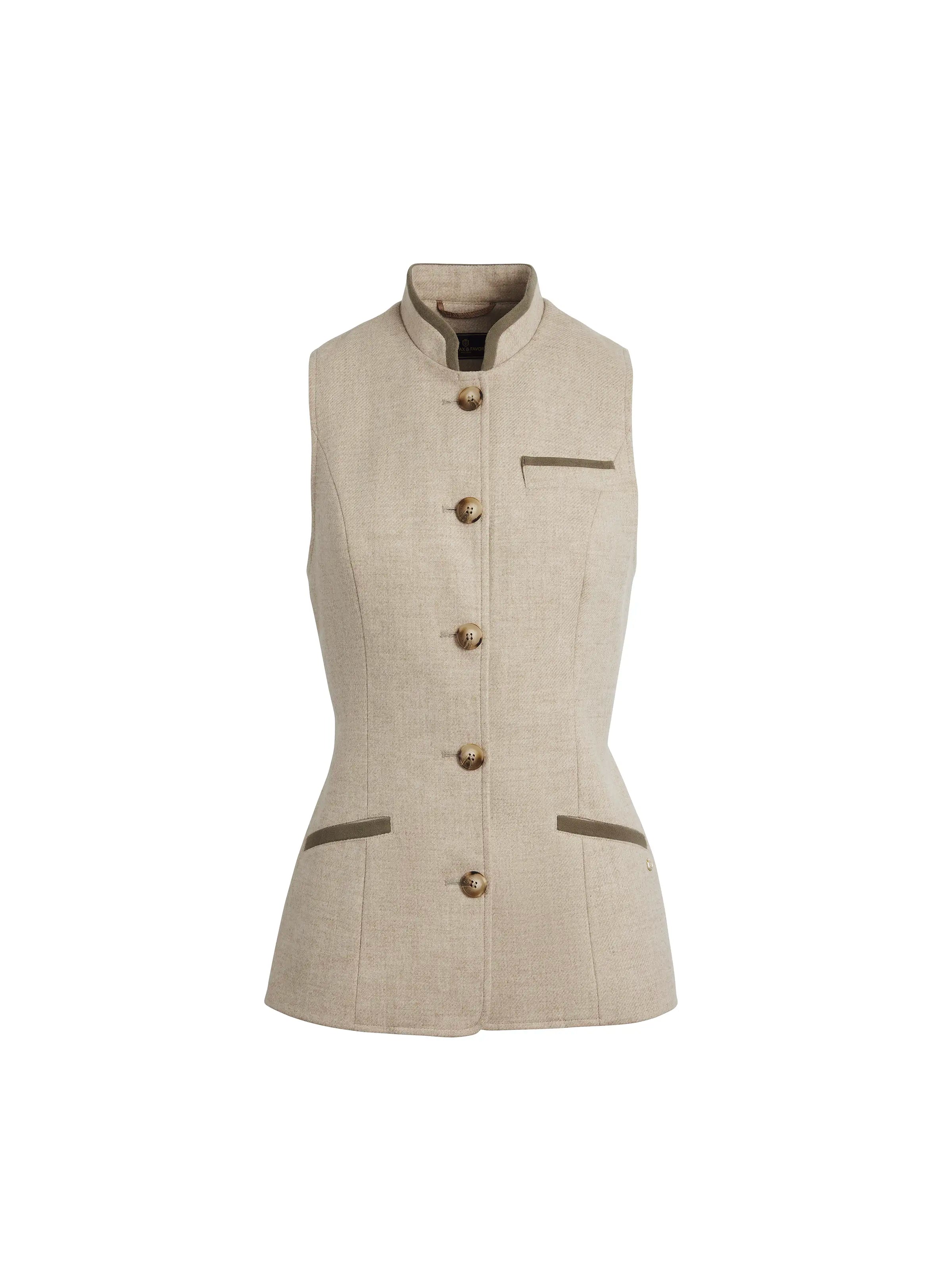 Madeline Gilet - Oatmeal Wool Vest for Women | Cozy & Stylish Layering Piece for Fall & Winter Fashion