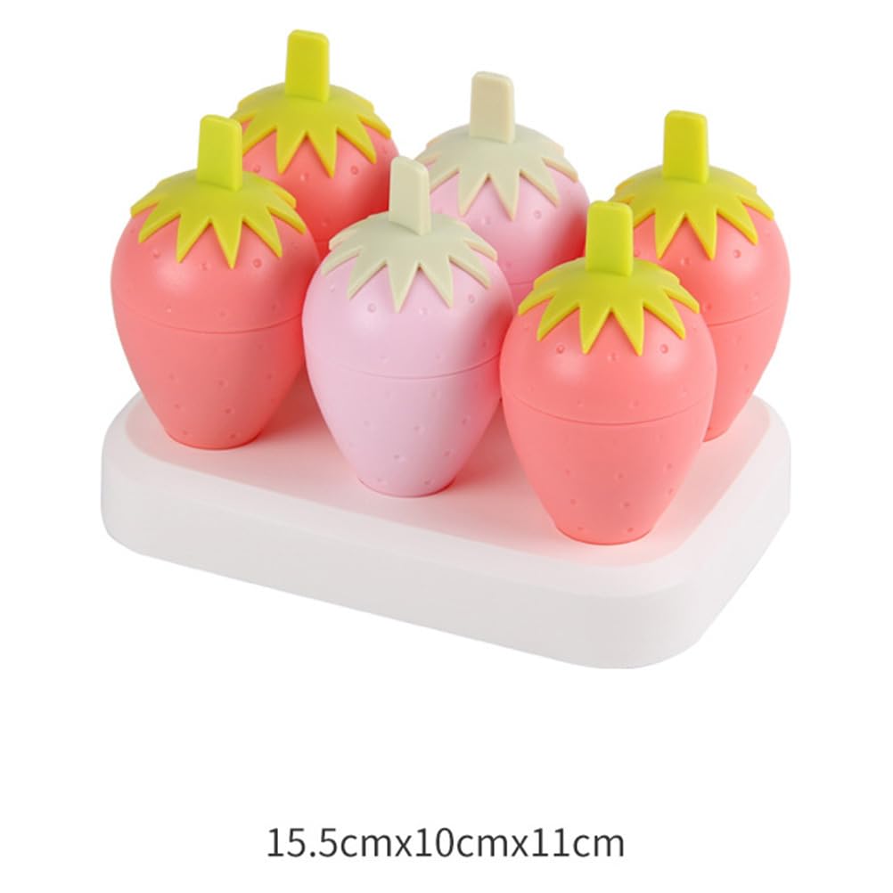 6-Piece Reusable Silicone Popsicle Molds for Kids - DIY Ice Cream, Strawberry & Fudge Treats | BPA-Free, Easy Clean | Perfect for Summer Snacks, Birthday Parties & Family Fun