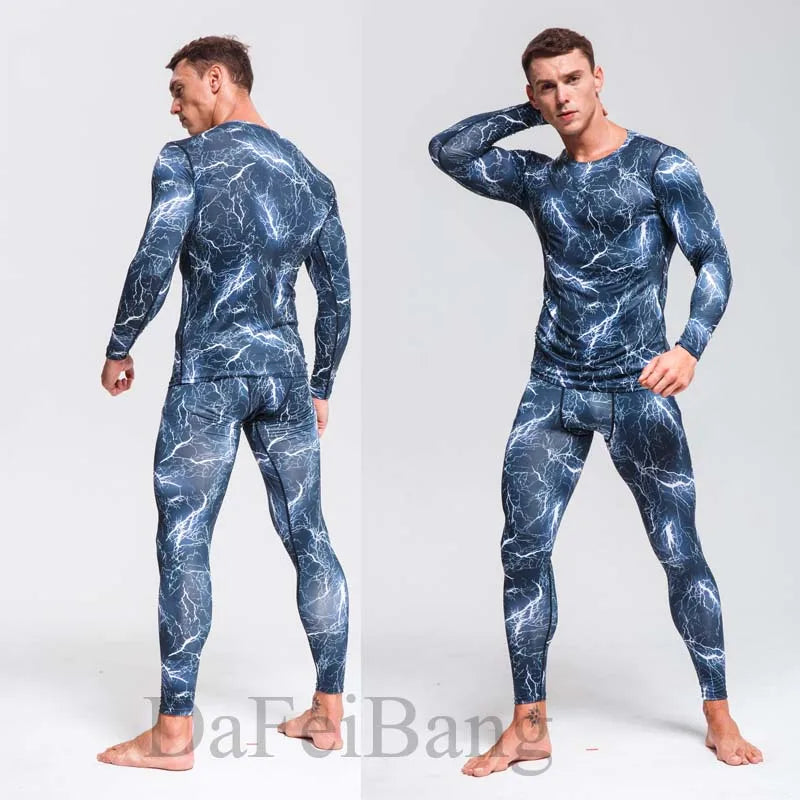 Quick Dry Camouflage Men's Running Set - Compression Sports Suit with Skinny Tights & Rashguard for Gym, Fitness & Outdoor Activities | Moisture-Wicking Workout Clothes for Jogging, Training & Sports 2025
