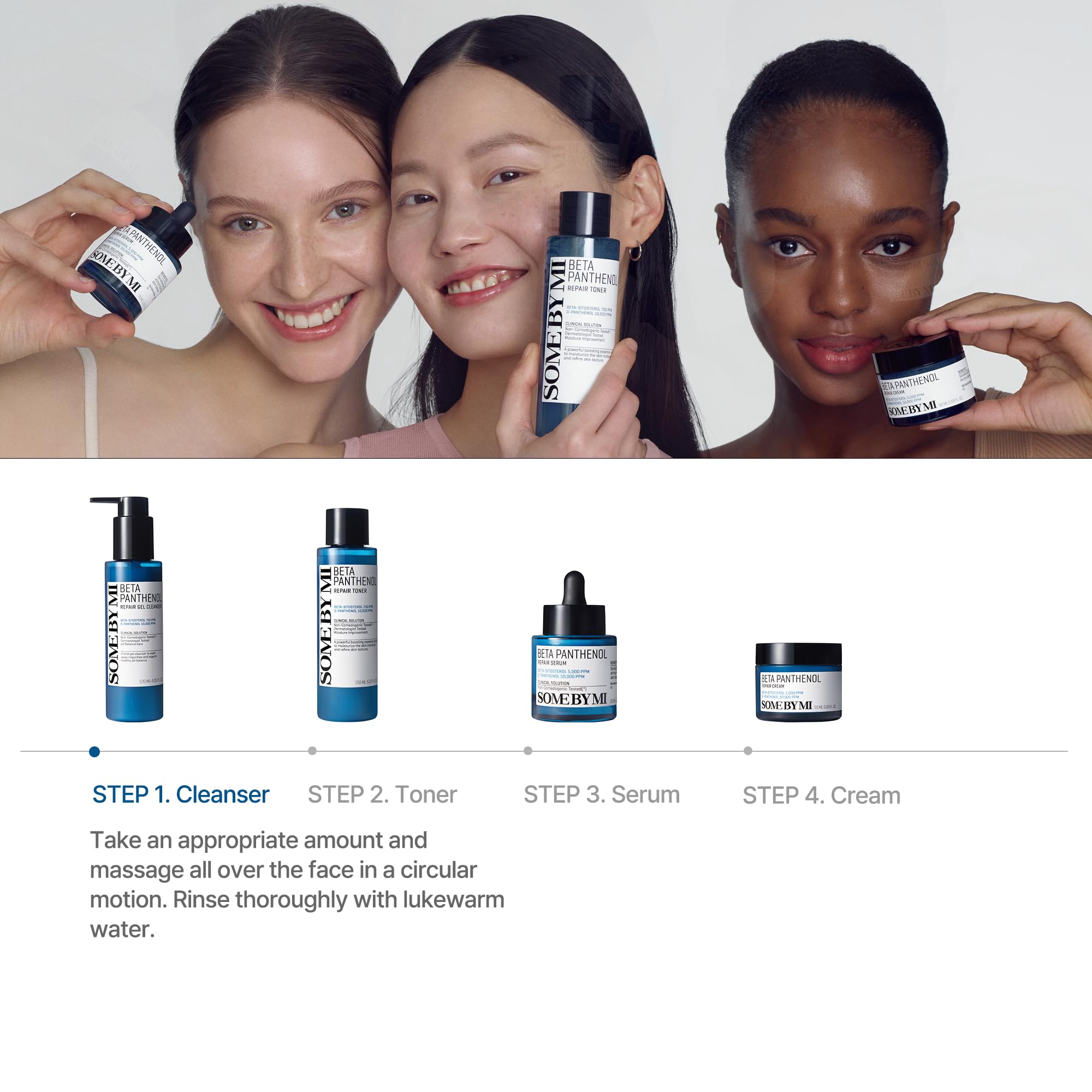 SOME BY MI Beta-Panthenol Repair Gel Cleanser - 17 Amino Acids for pH Balancing & Deep Moisturizing - Gentle Daily Face Wash for Sensitive & Acne-Prone Skin - Perfect for Morning & Night Skincare Routine