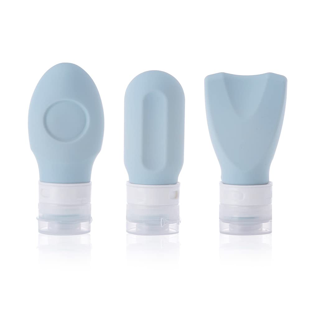 YINGGG TSA Approved Leak Proof Travel Bottles Set - Portable Silicone Squeezable Containers for Shampoo, Lotion & Soap (Blue) | Perfect for Airplane Carry-on, Gym, Camping & Vacation Essentials