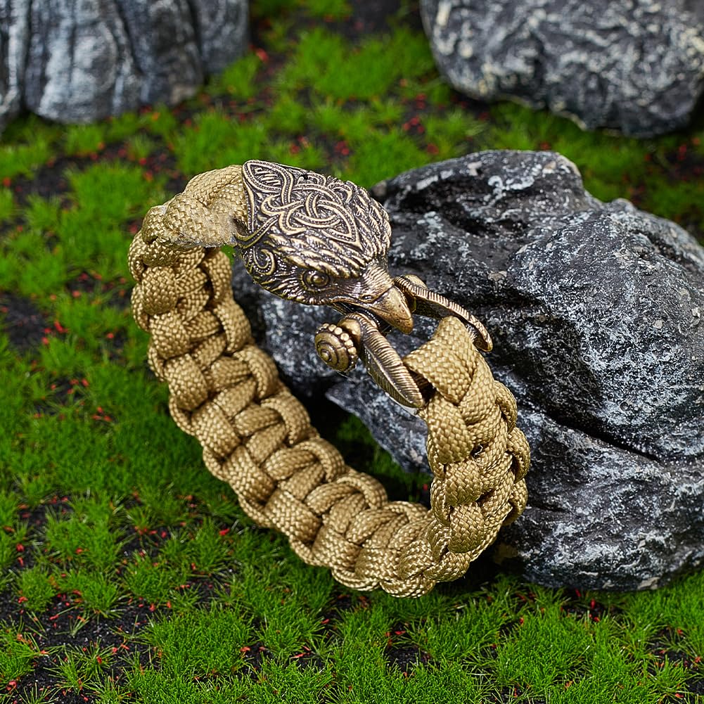 Antique Bronze Brass Paracord Buckles - Eagle Parachute Cord Tool Lanyard Beads for EDC Charms, Pendants & Bracelet Crafts | Survival Gear, Outdoor Accessories & DIY Jewelry Making Supplies
