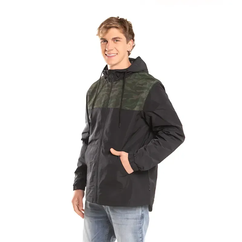 Rusty Infraux Black Green Windbreaker Jacket - Lightweight Water-Resistant Outdoor Sports & Casual Wear for Men and Women