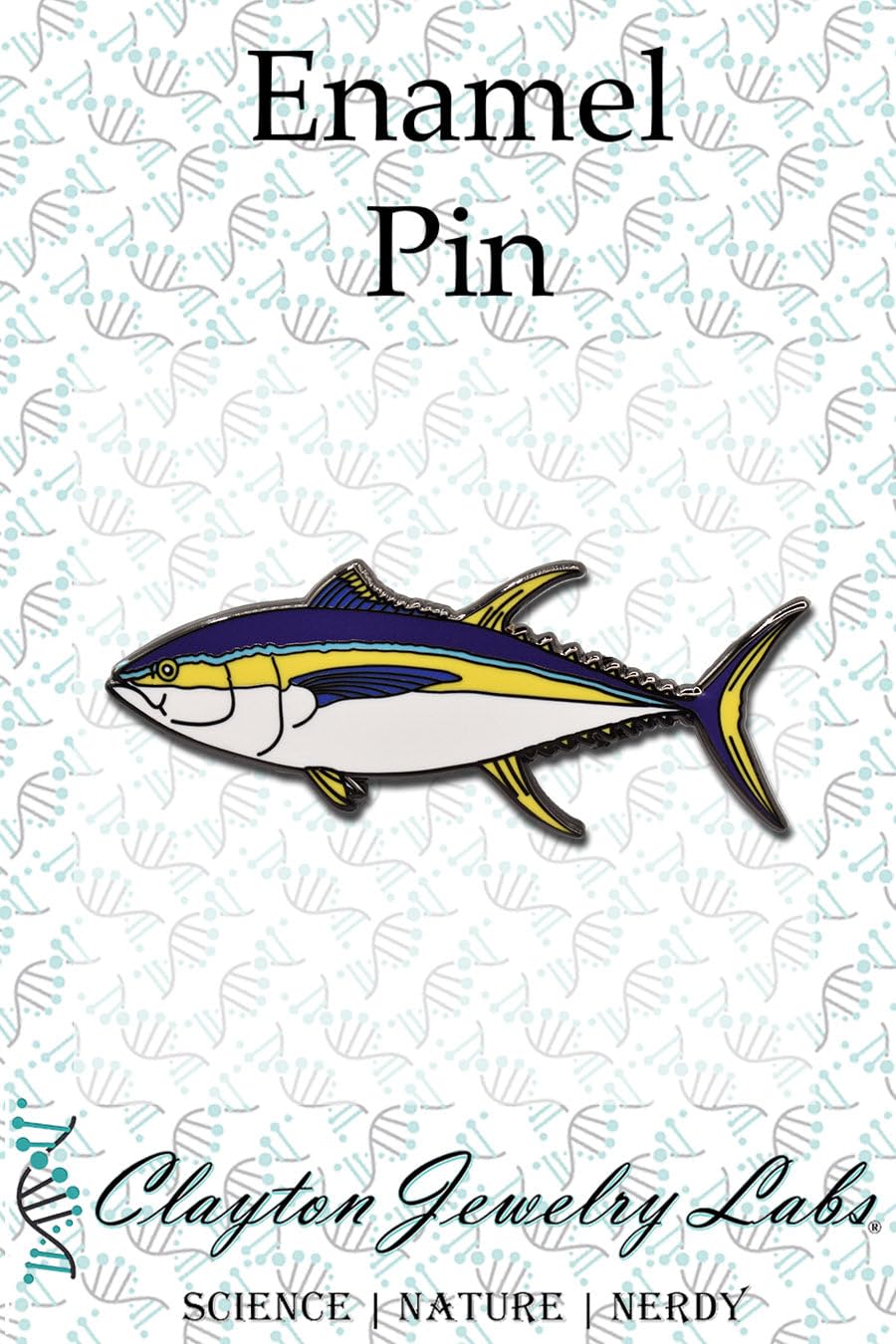 Premium Yellowfin Tuna Fish Hard Enamel Pin - Collectible Lapel Pin for Fishing Enthusiasts - Perfect for Jackets, Hats, Backpacks & Gift Giving