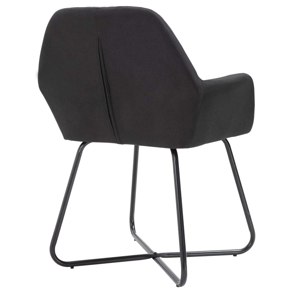 4-Piece Black Fabric Dining Chairs Set - Modern Comfortable Kitchen Chairs for Dining Room, Living Room, Bedroom & Restaurant Use - Sturdy & Stylish Seating Solution