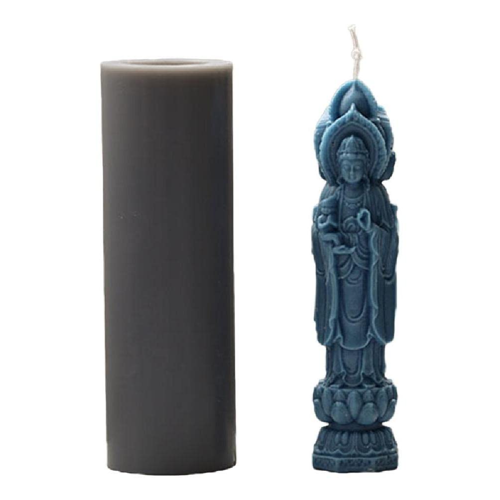 3D Buddha Statue Silicone Mold - Large DIY Candle Making, Soap Molds, Polymer Clay Maker for Handcrafted Home Decor | Perfect for Meditation Spaces, Yoga Studios & Spiritual Gifts