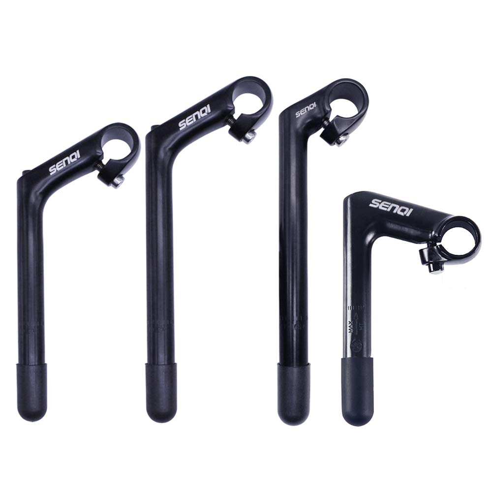 SENQI 22.2x25.4mm Electroplated Gooseneck Stem - Aluminum Alloy Bicycle Seatpost with Teeth (80x220x240mm) - Silver BSB040 - Perfect for MTB, Road Bikes & Cycling Accessories