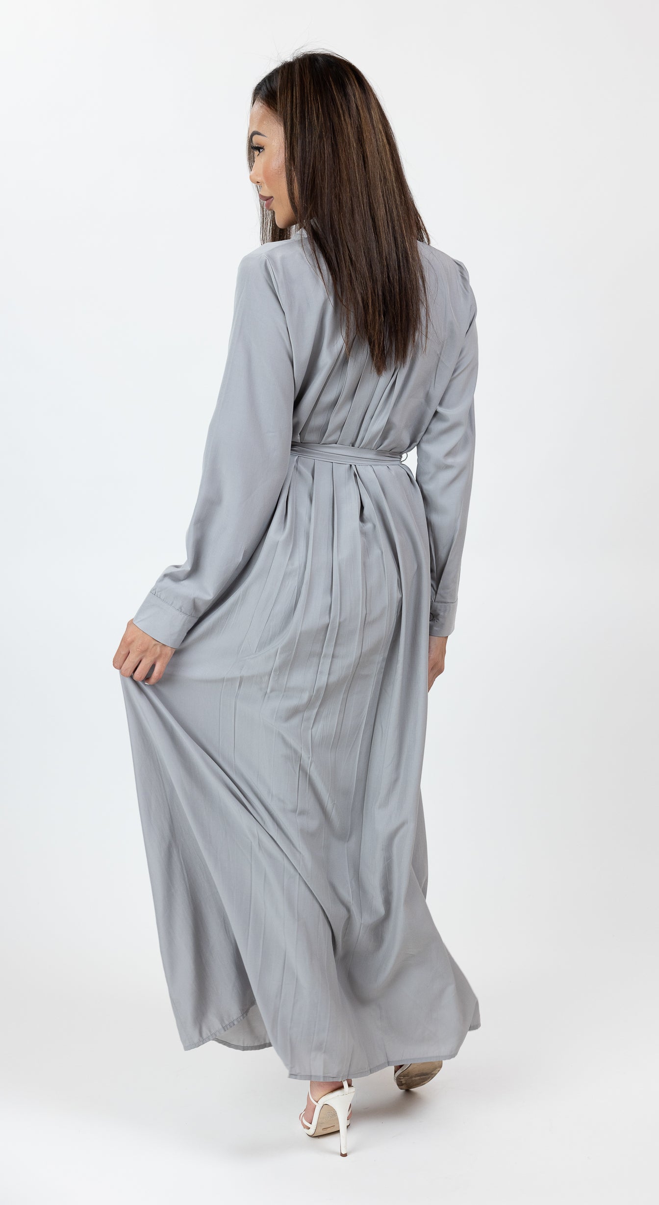 Dara Pleated Shirt Dress for Women - Stylish Flowy Midi Dress with Button Front & Belt | Perfect for Office, Date Night & Spring Outfits