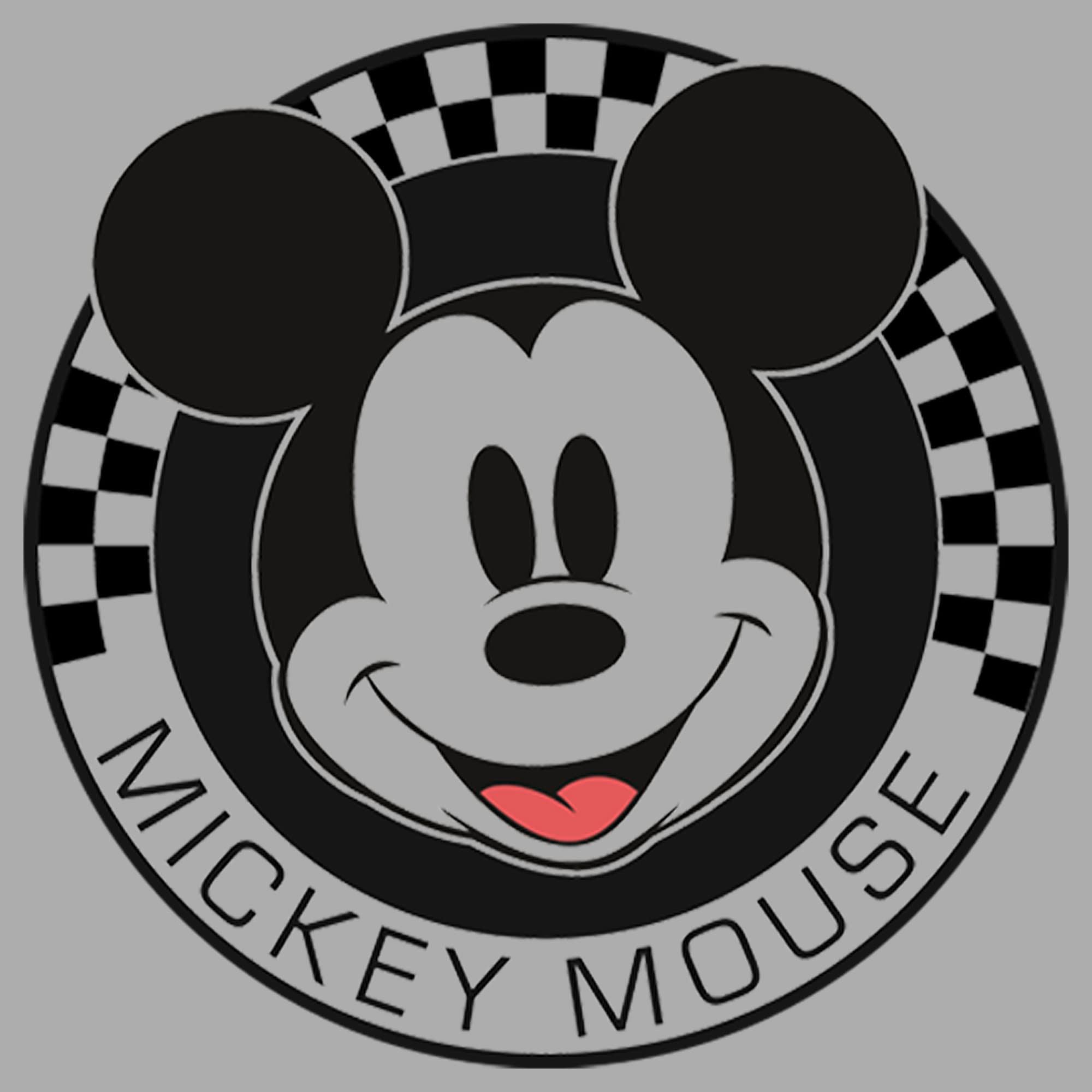 Disney Mickey Mouse Checkered Boys Heather Crew Neck T-Shirt - Soft Cotton Casual Tee for Kids, Boys & Toddlers - Perfect for School, Playdates & Everyday Wear