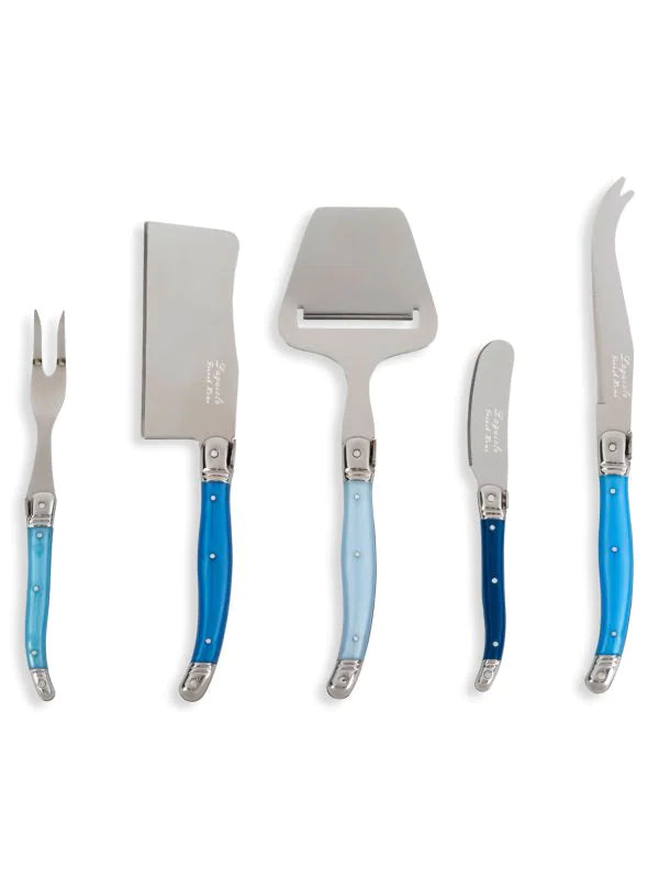 Premium 5-Piece Stainless Steel Cheese Knife Set with Fork & Slicer - Perfect for Cheese Boards, Wine Pairings & Charcuterie Platters