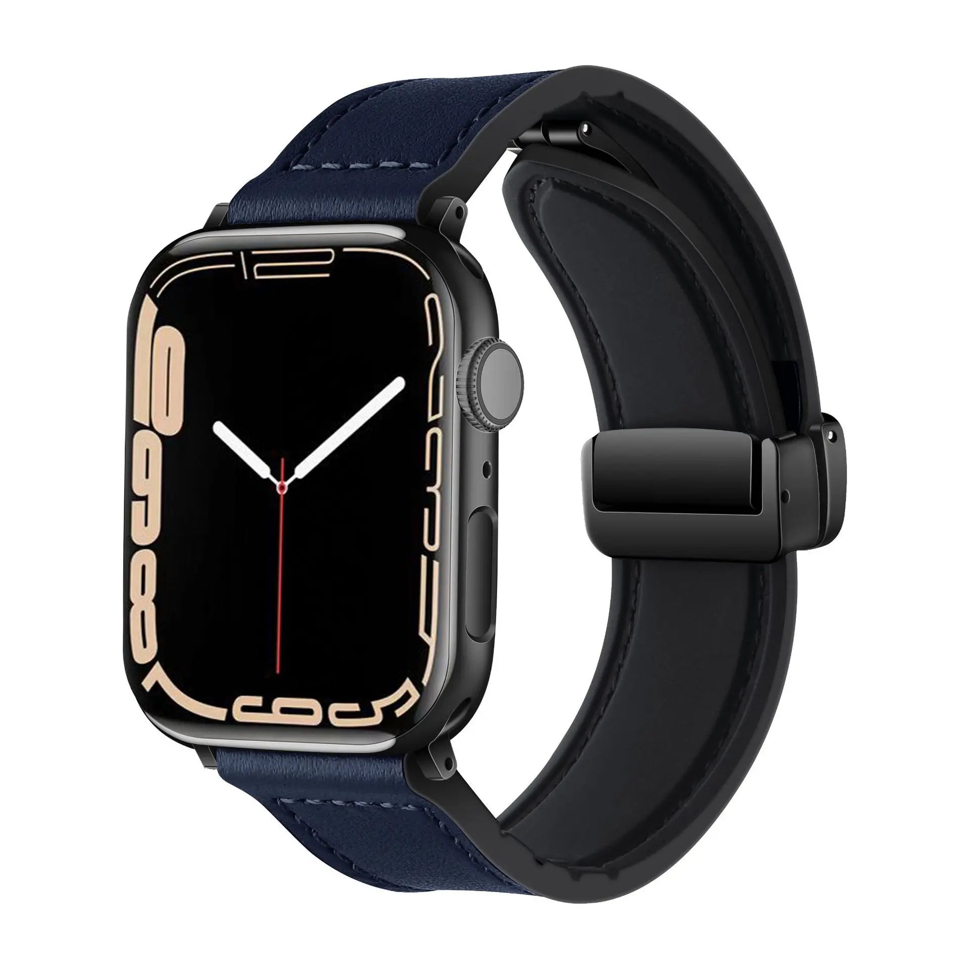 Premium Leather & Silicone Hybrid Watch Bands with Magnetic Clasp - Durable & Comfortable for Apple Watch, Samsung Galaxy, Fitbit - Perfect for Workouts, Office & Everyday Wear