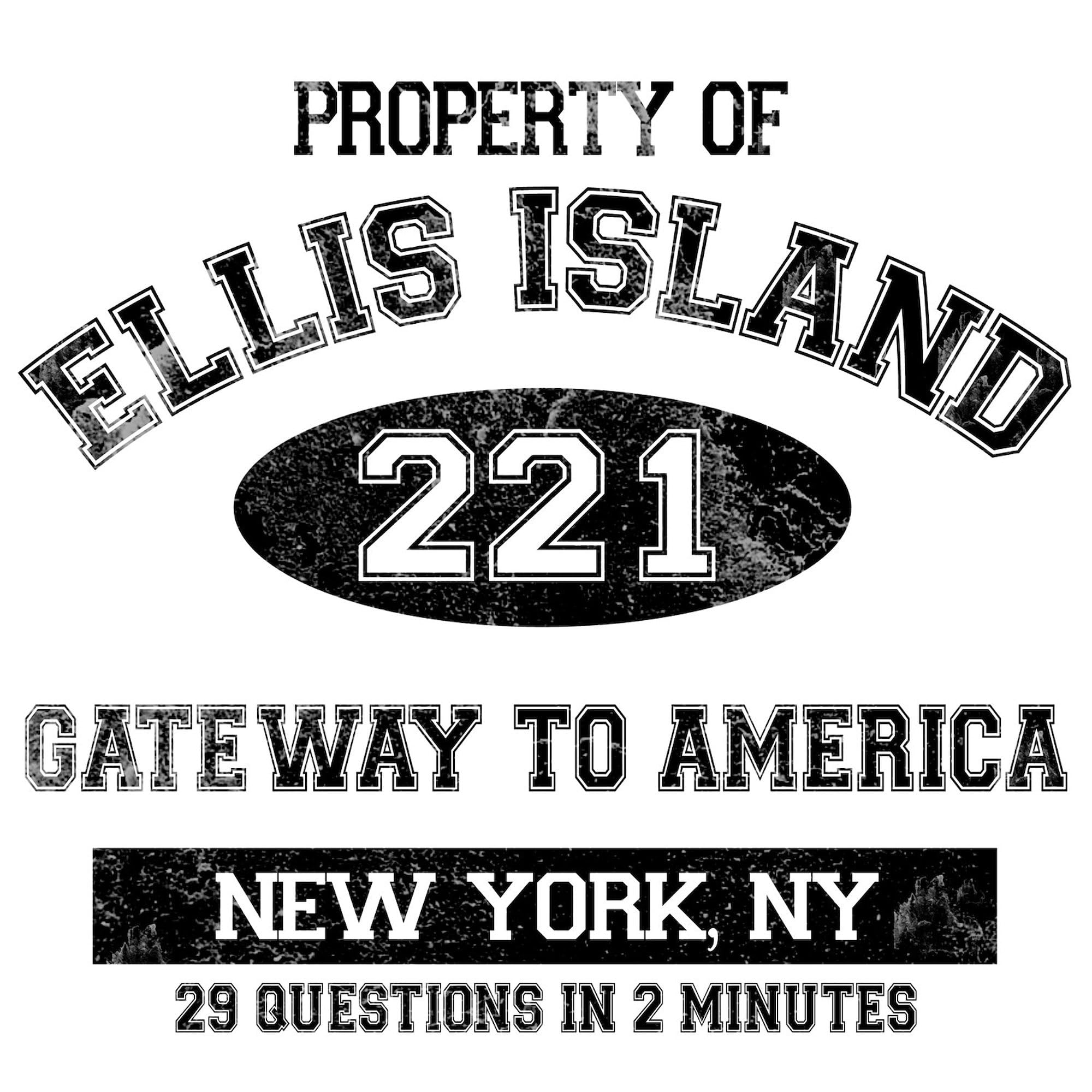 Ellis Island Oval Car Bumper Sticker - Patriotic American Decal for Cars, Trucks & Windows - Perfect for 4th of July, Veterans Day & Patriotic Events