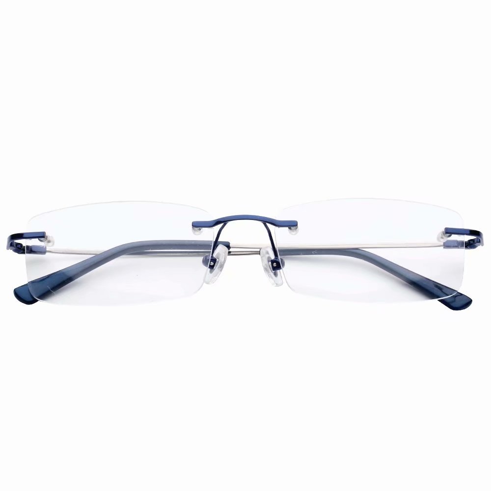 Blue Super Light Rimless Bifocal Reading Glasses +2.25 Strength - Stylish & Comfortable for Reading, Computer Work & Daily Use