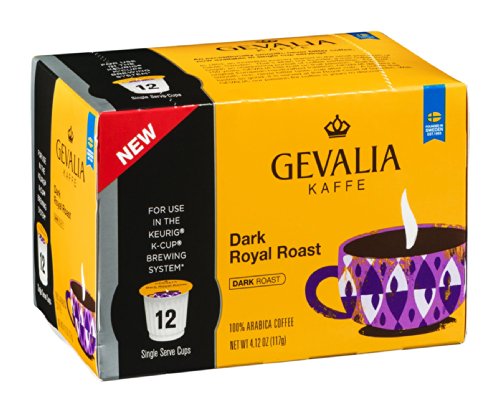 Gevalia 100% Arabica Dark Royal Roast Coffee Pods - 4.12oz (18 Count) Single Serve Cups for Keurig Brewers | Rich & Bold Flavor Perfect for Morning Energy or Afternoon Pick-Me-Up