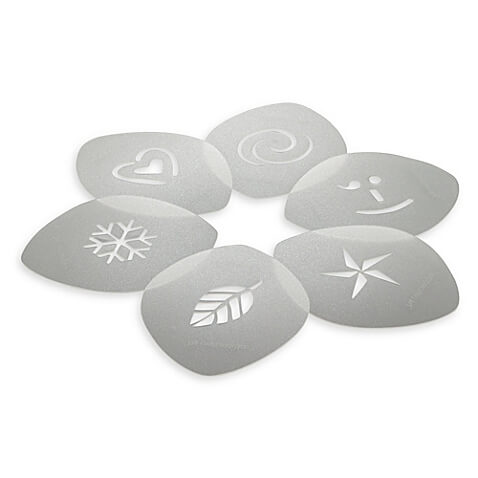 Aerolatte 6-Piece Cappuccino Art Stencil Set for Latte Foam Decorating - Perfect for Home Baristas & Coffee Shops