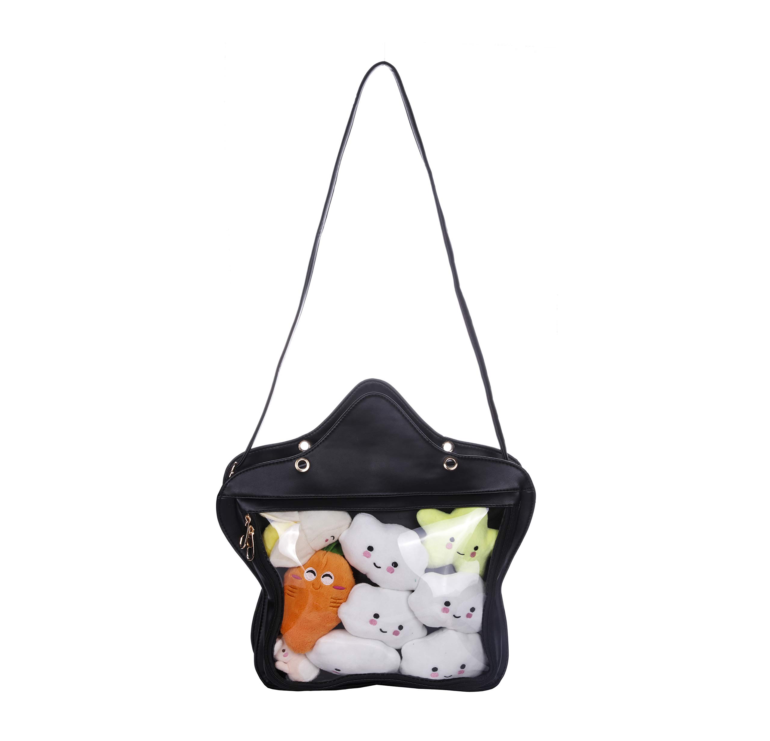 Stylish Clear Candy Leather Handbag - Kawaii Transparent Purse & Star Crossbody Bag for Lolita Fashion | Perfect for Cosplay, Anime Conventions & Daily Use