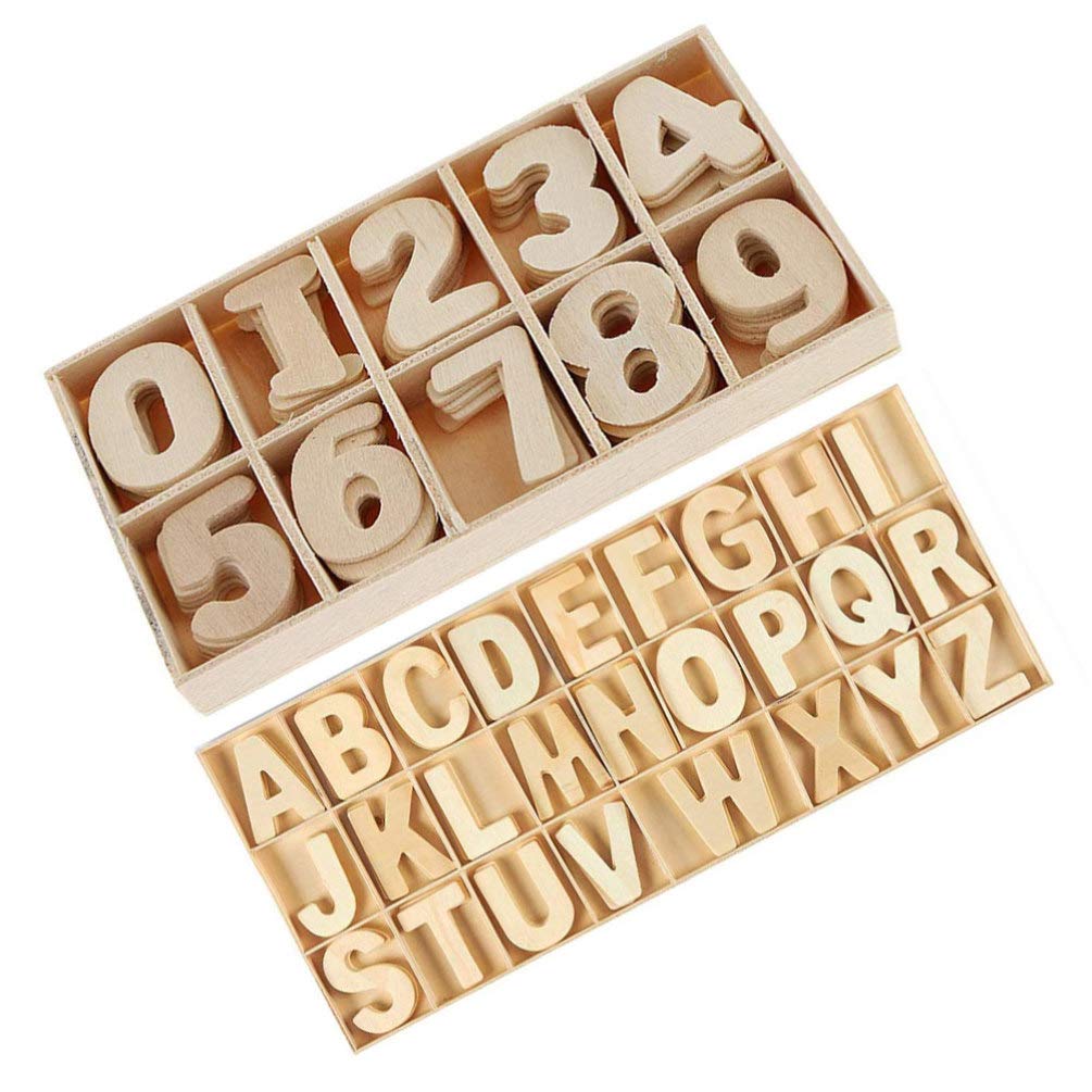 216 Pcs Wooden Alphabet Letters & Numbers for DIY Crafts - Wedding, Birthday, Home Decor Display with Storage Box - Perfect for Table Centerpieces, Party Backdrops, Scrapbooking & Nursery Wall Art