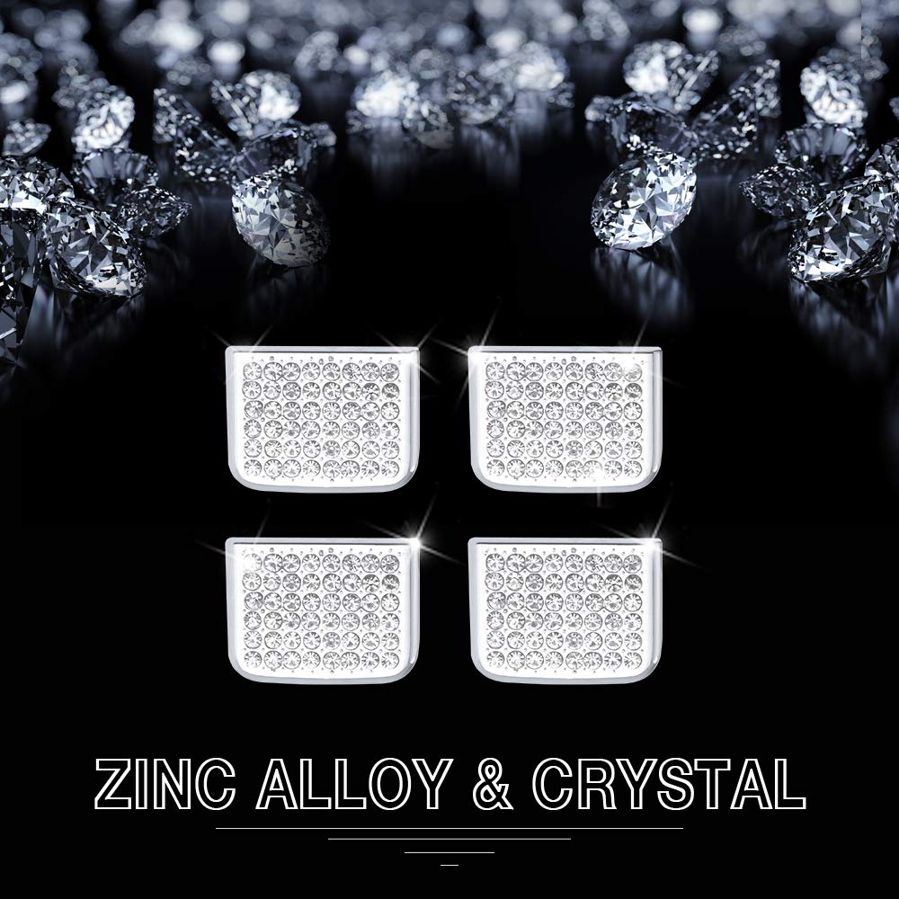 1797 Front Air Vent Outlet Adjustable Paddles Clip Caps for 2018-2022 Honda Accord 10th Gen 1.5T EX/EX-L/LX - Crystal Silver Interior Accessories (4 Pack) | Car Decor & Customization