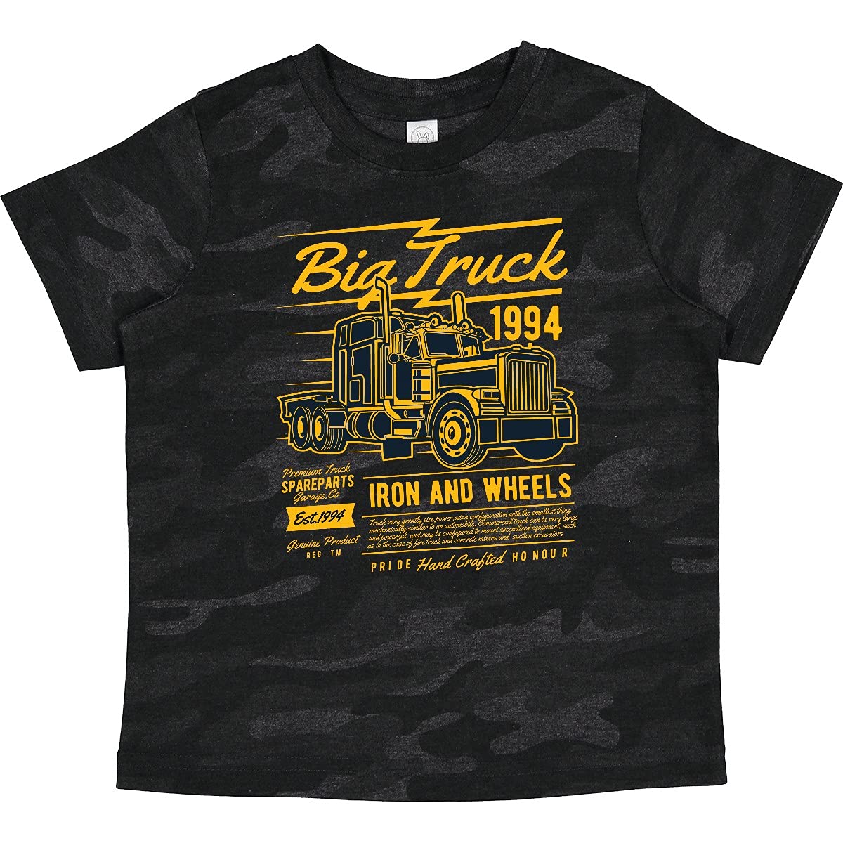 Inktastic Big Truck Iron and Wheels Toddler T-Shirt - Cute Graphic Tee for Boys & Girls - Soft Cotton Baby Shirt for Playdates, Daycare & Outdoor Adventures