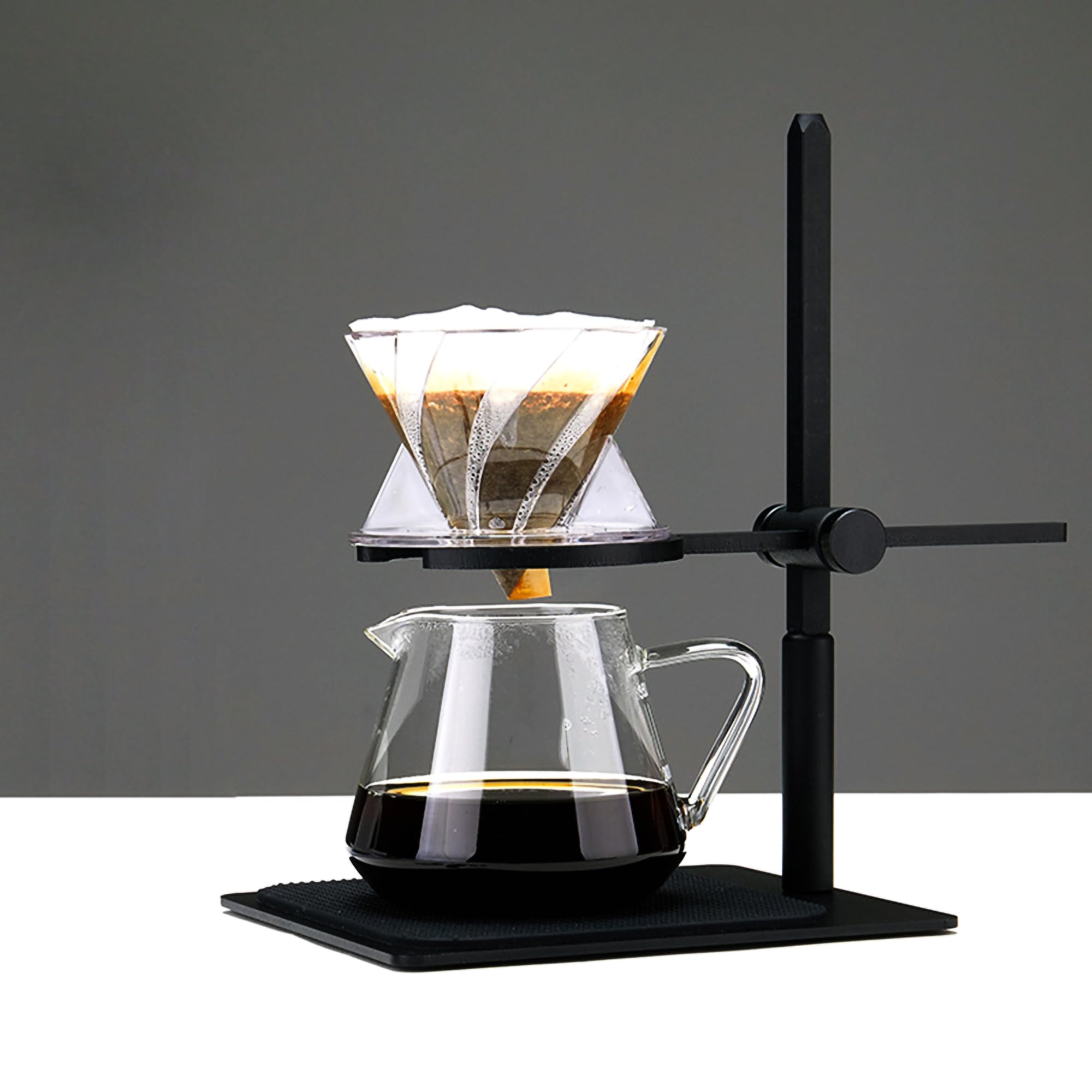 Premium Adjustable Pour Over Coffee Dripper Stand - Stainless Steel Coffee Filter Holder for Home & Office Brewing - Perfect for V60, Chemex & Kalita Wave Coffee Makers